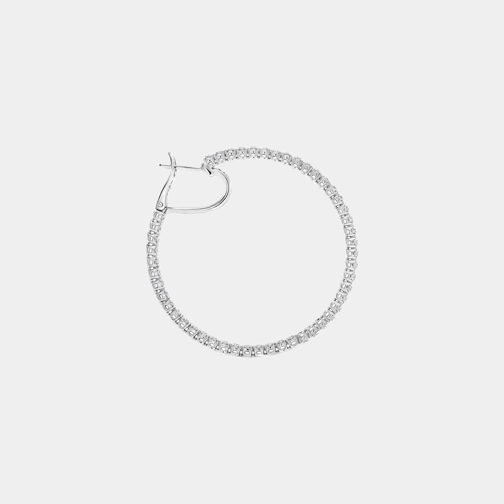 Classic Graff Round Diamond Large Hoop Earrings, Side