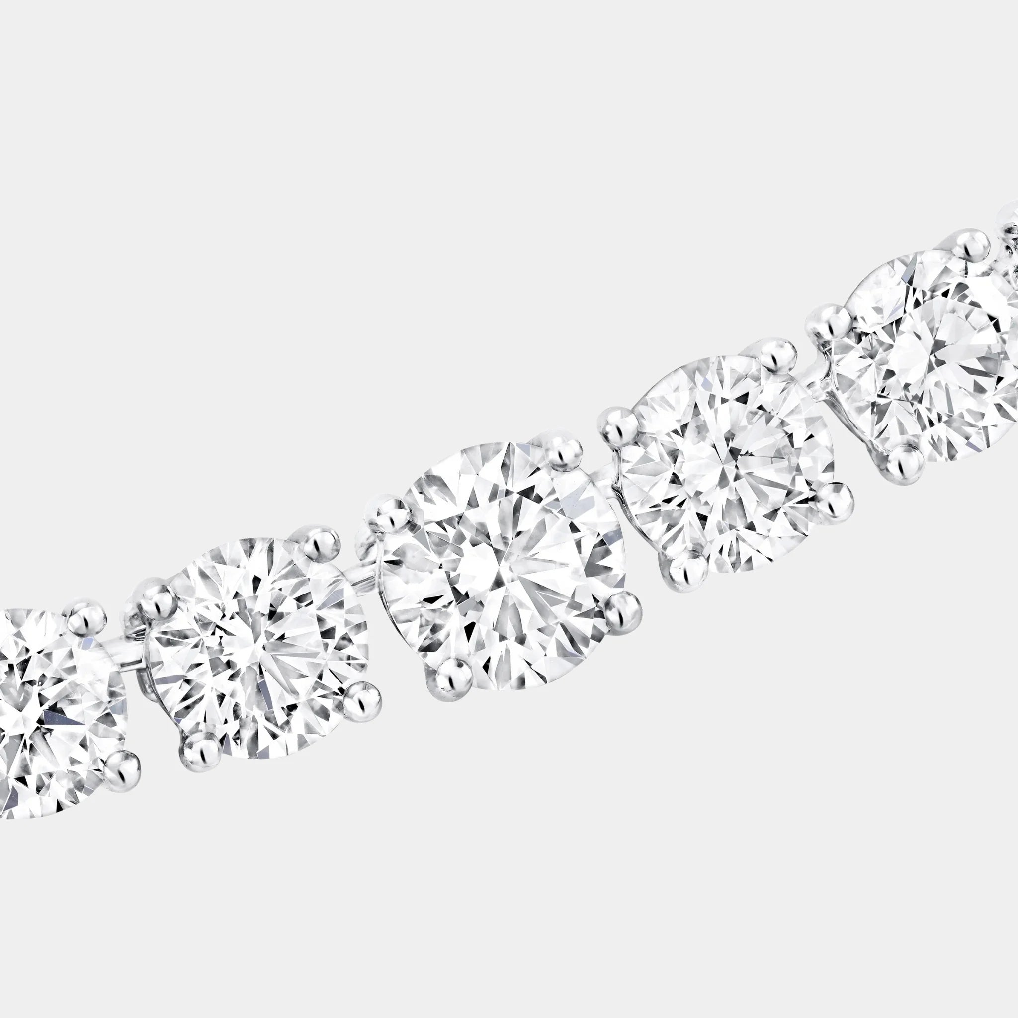 Classic Graff Round Diamond Necklace White Gold, Close
