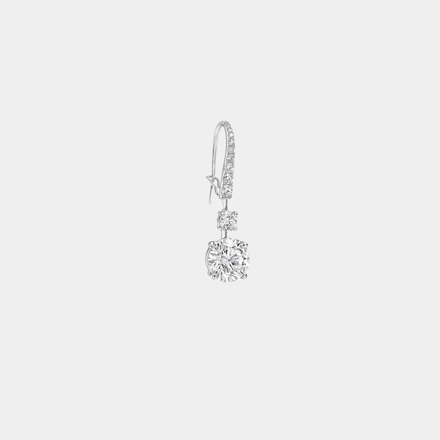 Classic Graff Round Diamond Solitaire Earrings, Side
