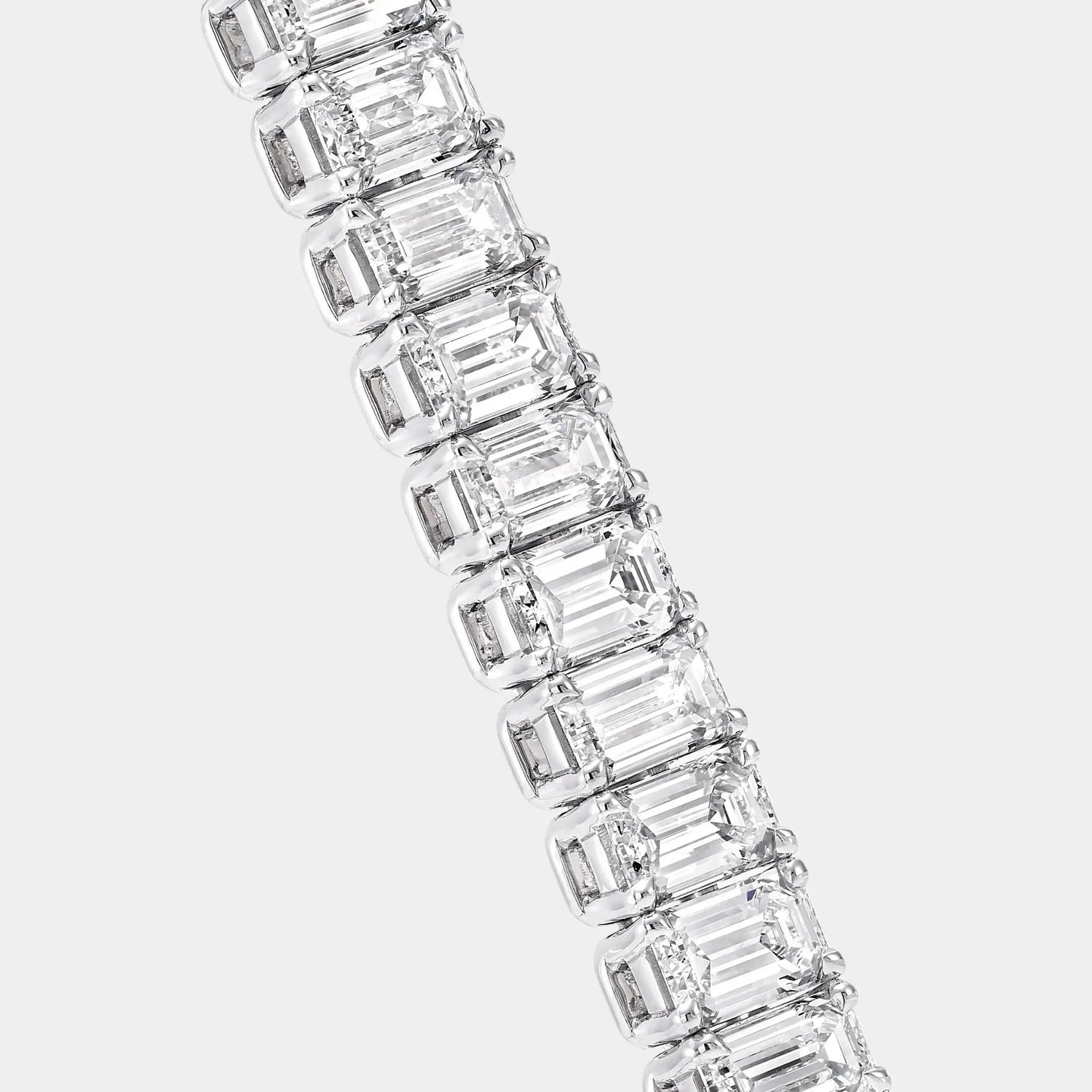 Classic Graff Slim Emerald Cut Diamond Bracelet, Close