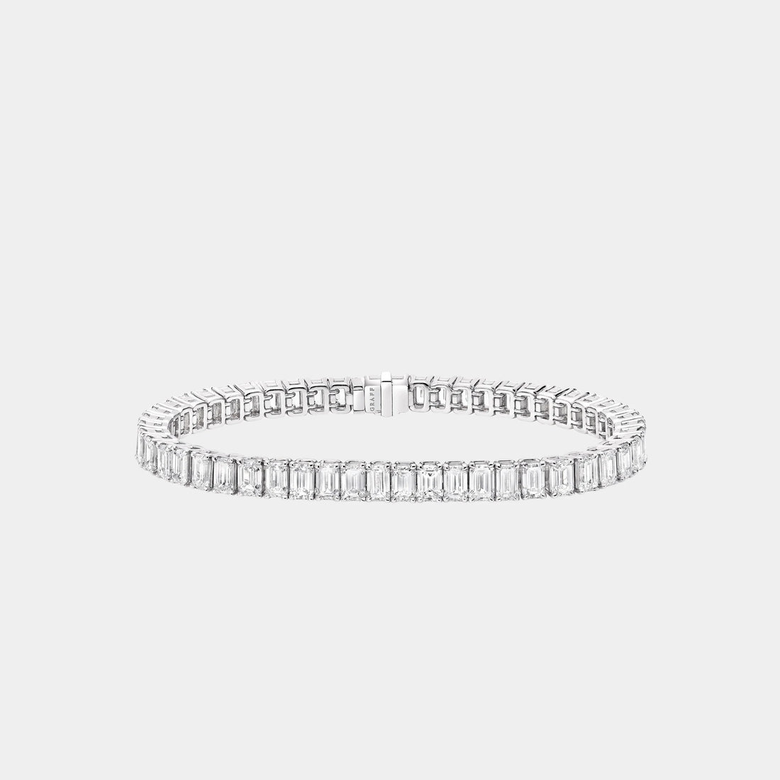 Classic Graff Slim Emerald Cut Diamond Bracelet, Front