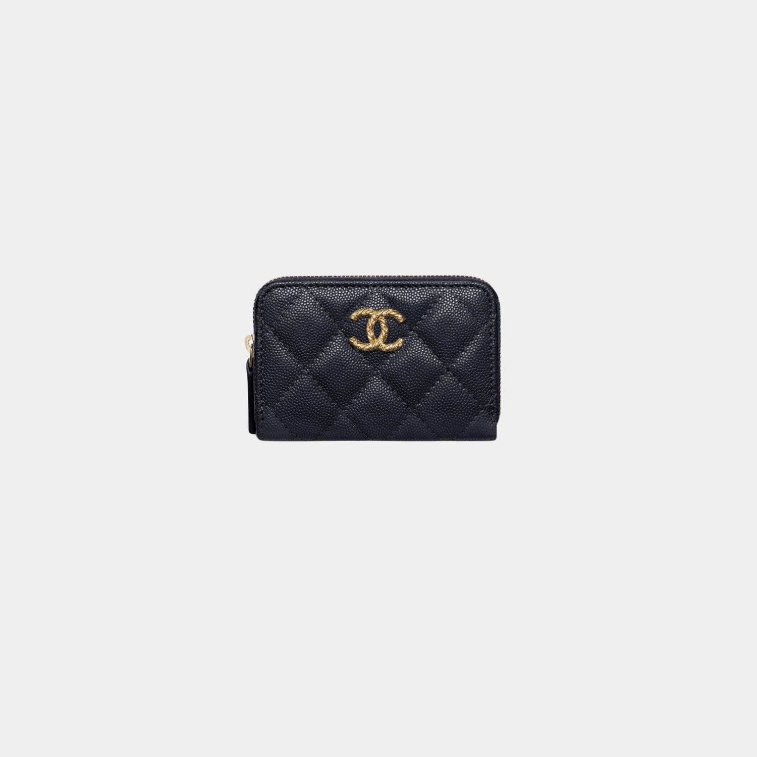 Chanel Coin Purse Shiny Grained Calfskin &amp; Gold Tone Metal