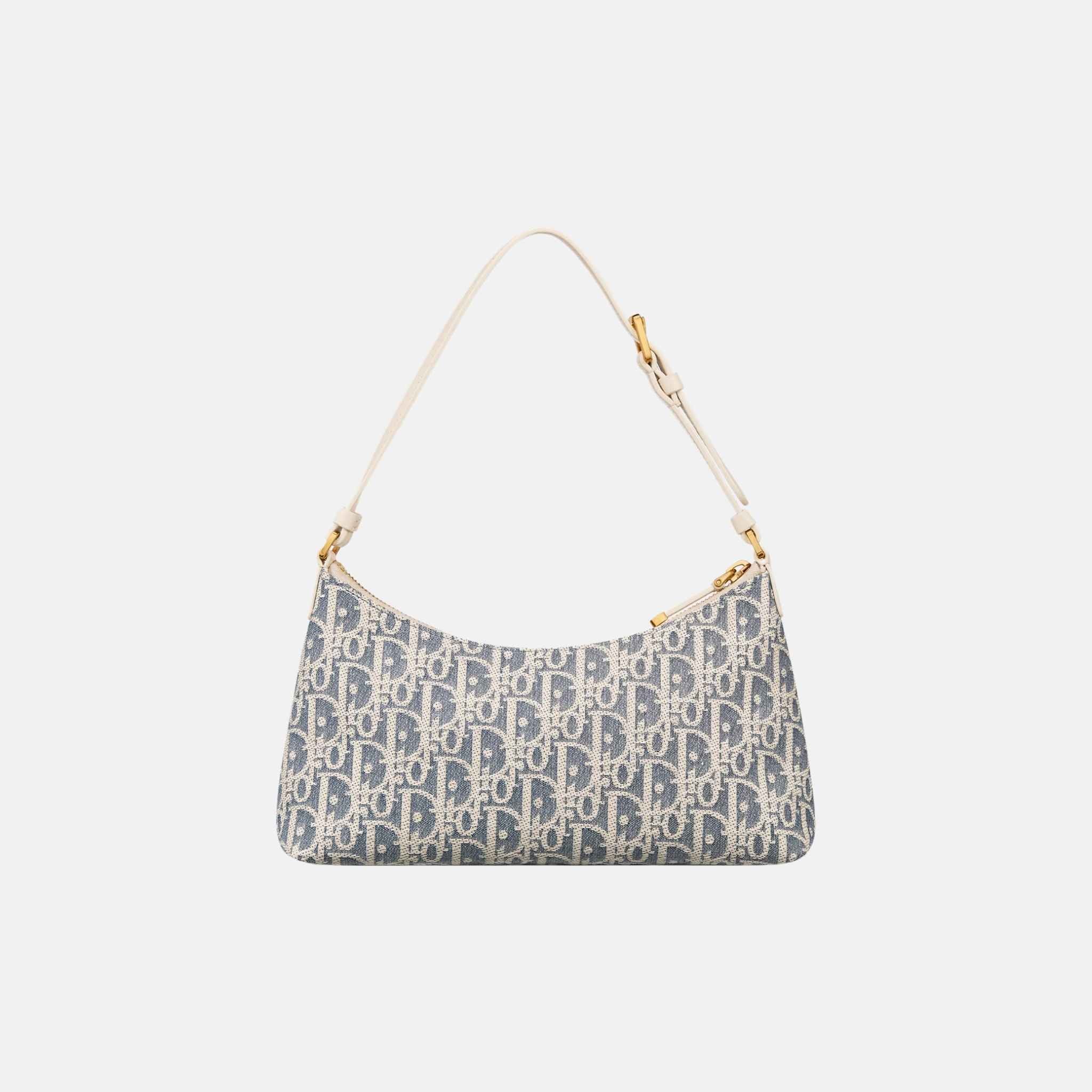 Dior 30 Montaigne Cigale Mini Bag In Dior Oblique Chambray And Calfskin, Back