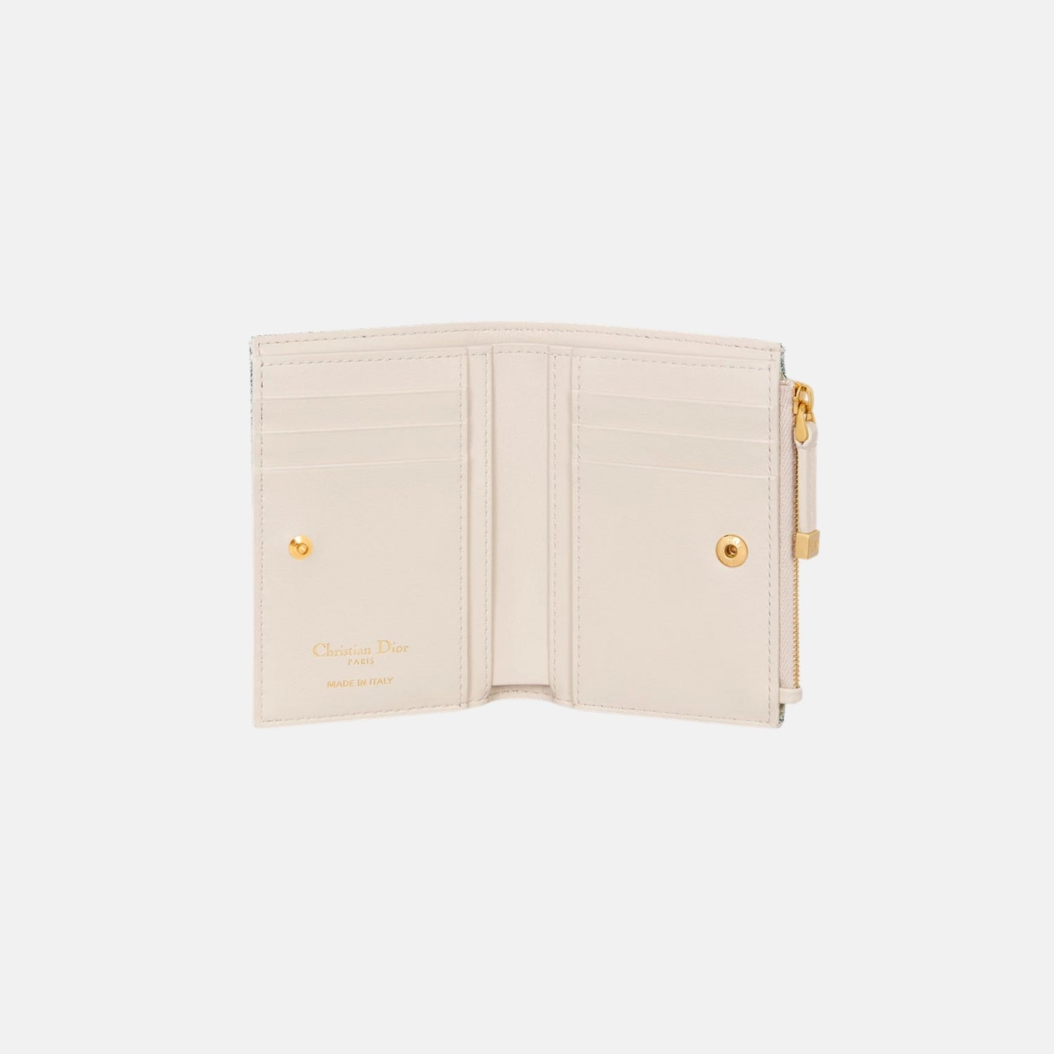 Dior 30 Montaigne Dahlia Wallet In Dior Oblique Chambray And Calfskin, Inside