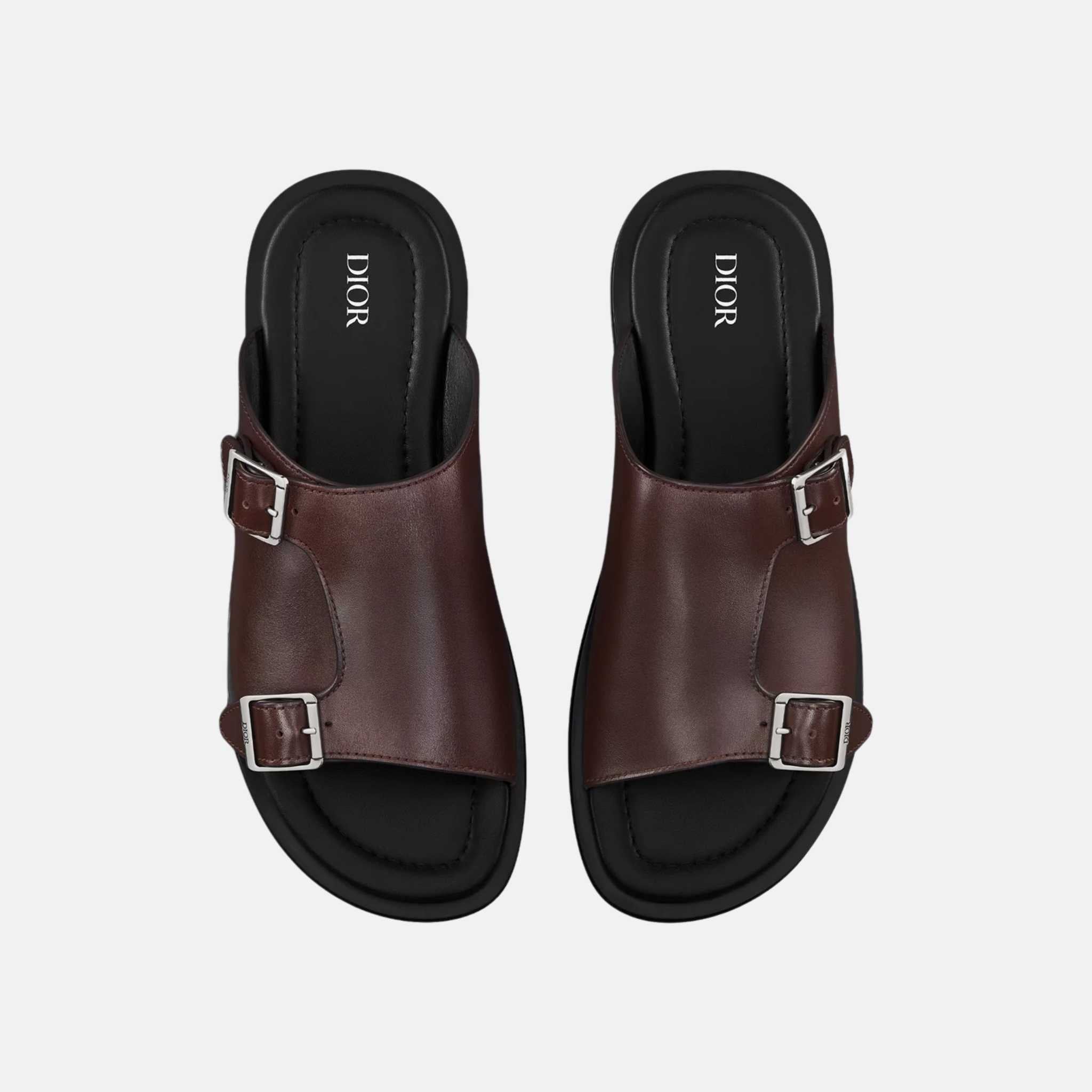 Dior Alias Sandal In Smooth Calfskin, Brown, Top