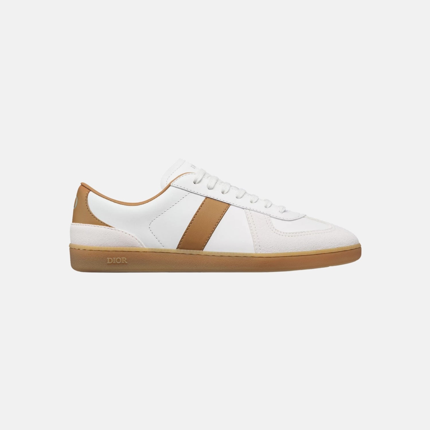 Dior B01 Matchpoint Sneaker In Smooth Calfskin With Suede, Cognac, Side