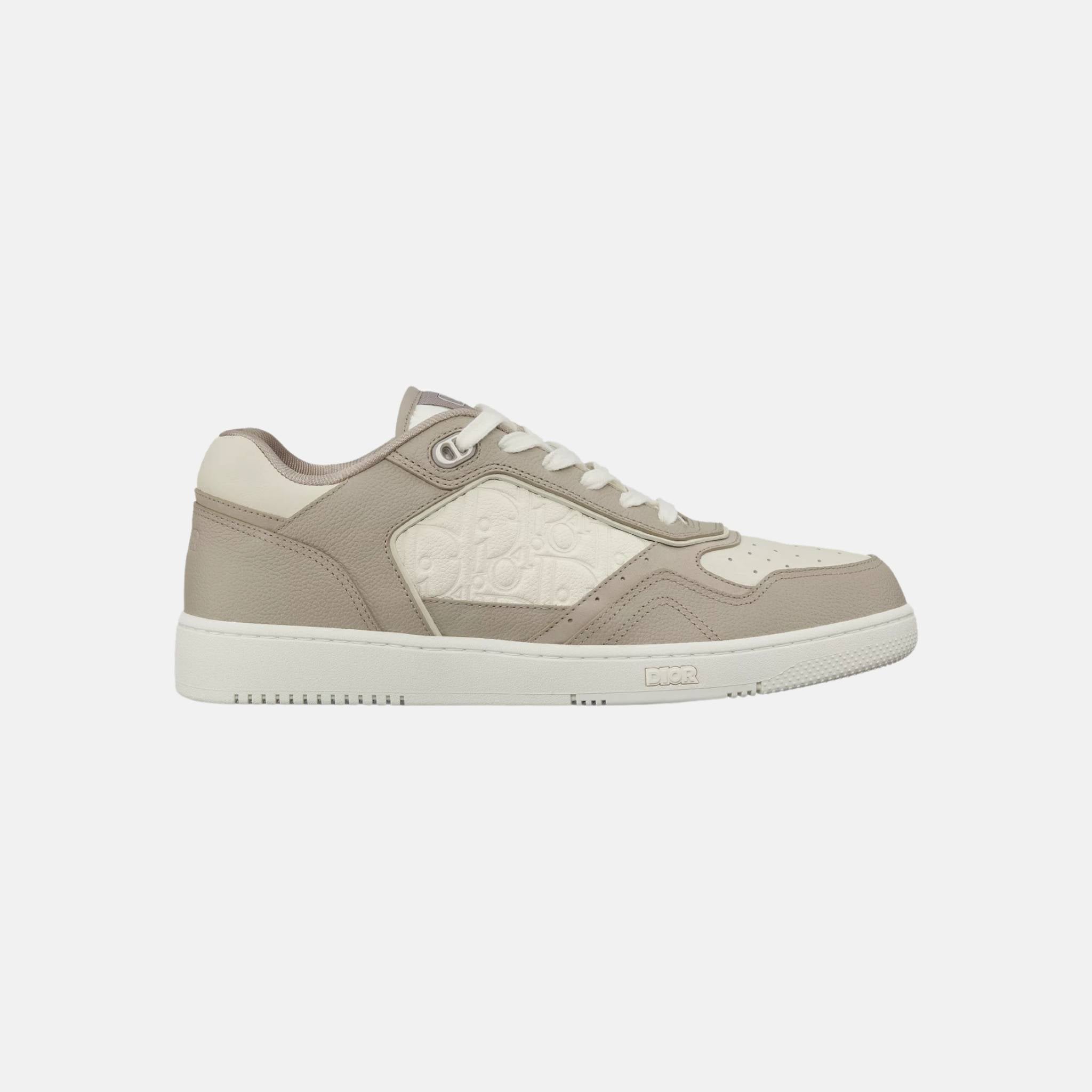 Dior B27 Uptown Low Top Sneaker In Grained Calfskin With Gravity Leather, Beige, Side