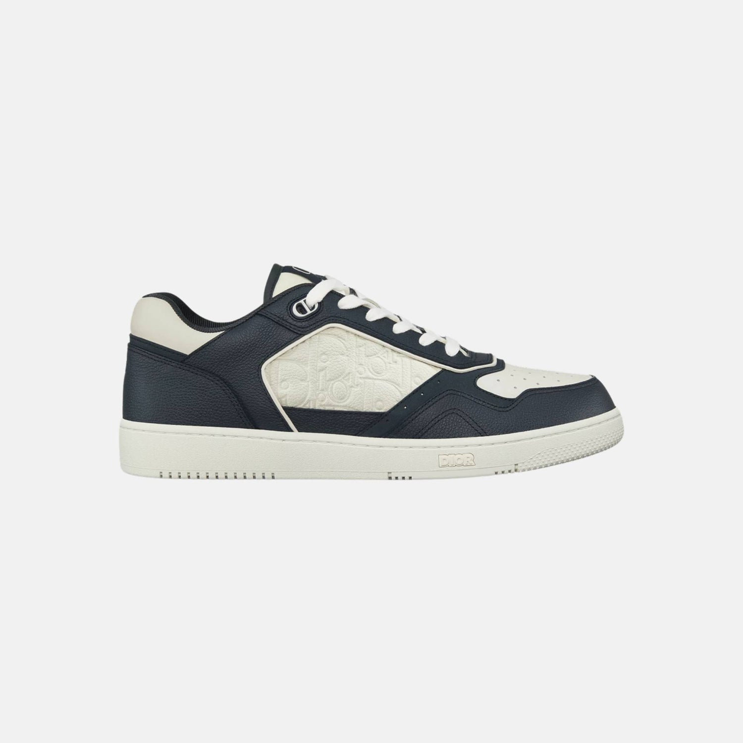 Dior B27 Uptown Low Top Sneaker In Grained Calfskin With Gravity Leather, Navy, Side