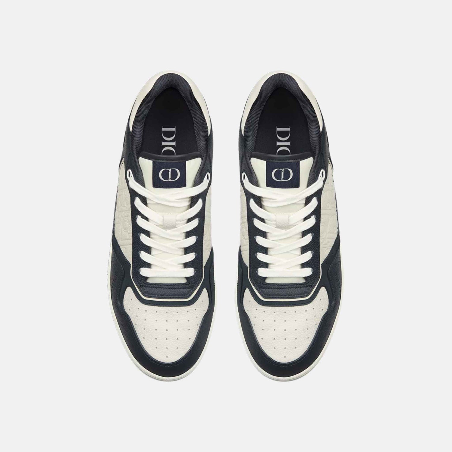 Dior B27 Uptown Low Top Sneaker In Grained Calfskin With Gravity Leather, Navy, Top