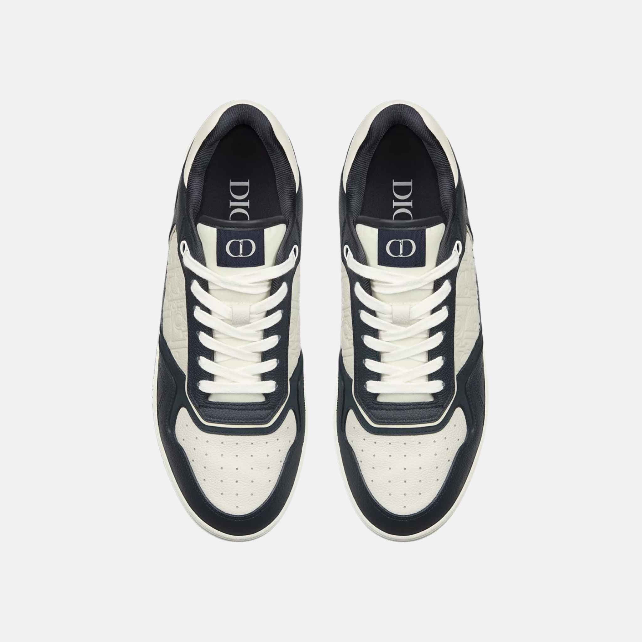 Dior B27 Uptown Low Top Sneaker In Grained Calfskin With Gravity Leather, Navy, Top