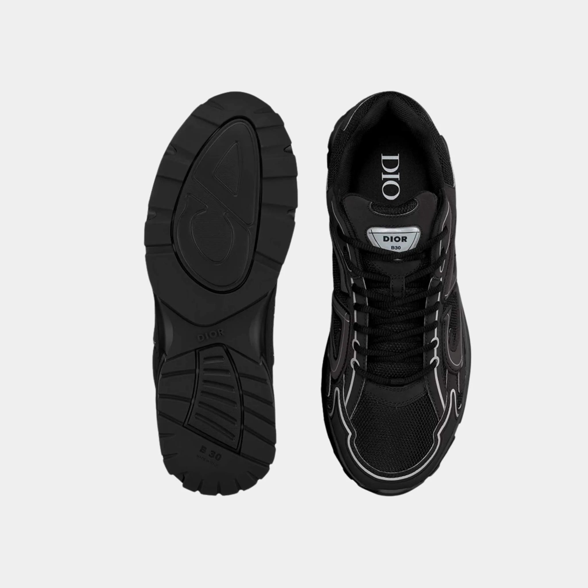 Dior B30 Countdown Sneaker Black Mesh and Black Technical Fabric, Top