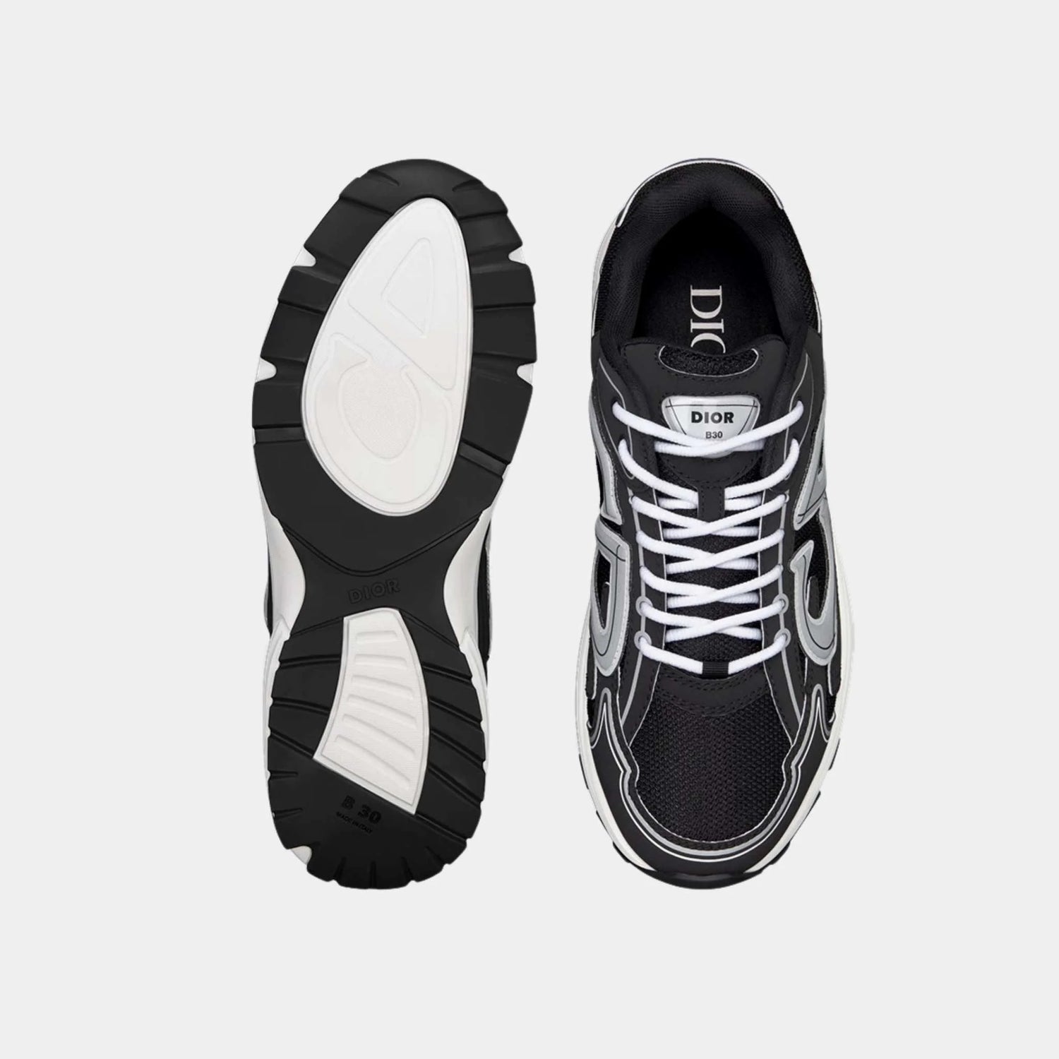 Dior B30 Countdown Sneaker Black Mesh and Technical Fabric, Black, Top