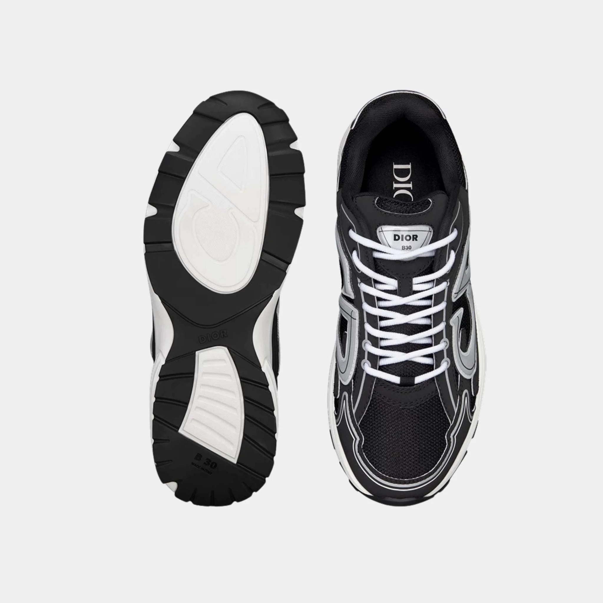 Dior B30 Countdown Sneaker Black Mesh and Technical Fabric, Black, Top