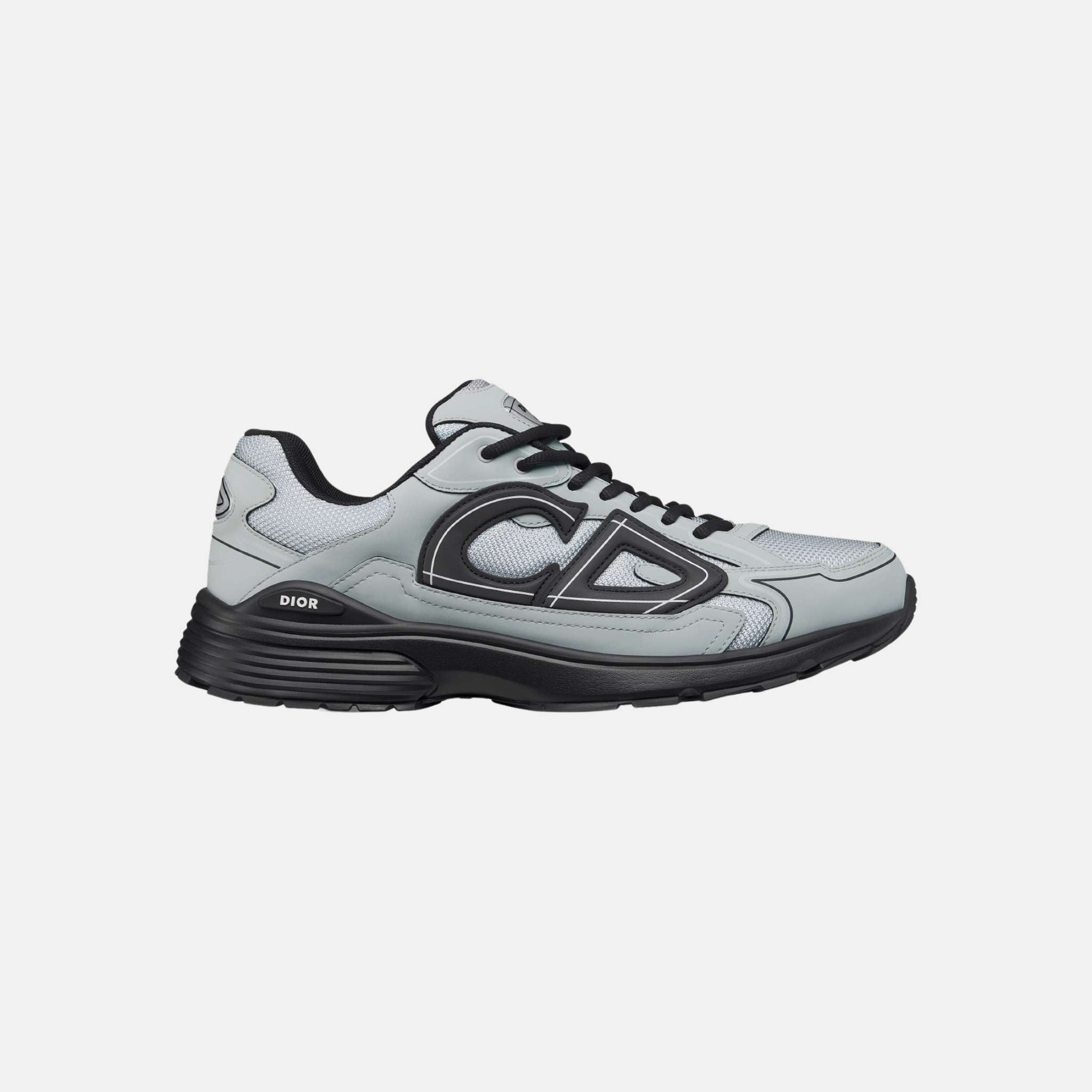 Dior B30 Countdown Sneaker In Mesh And Technical Fabric, Gray, Side
