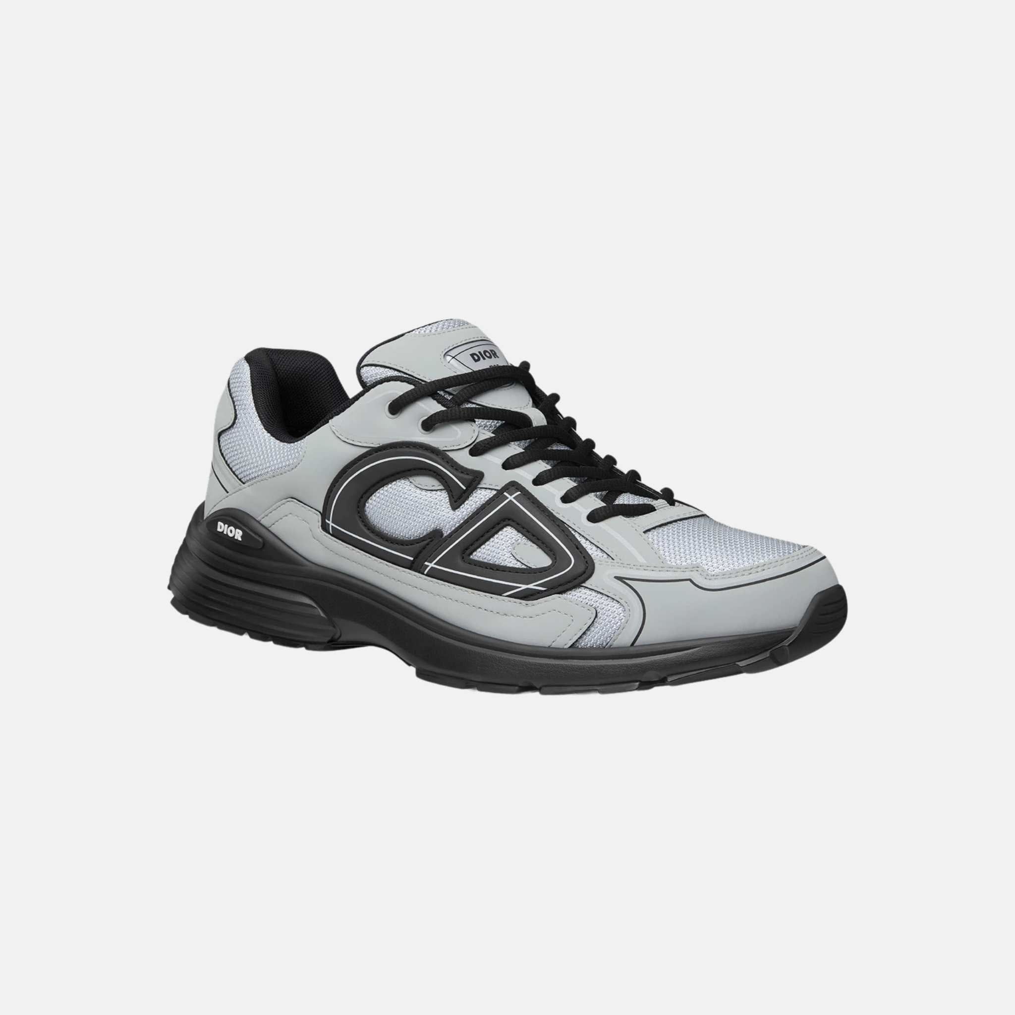Dior B30 Countdown Sneaker In Mesh And Technical Fabric, Gray, Front
