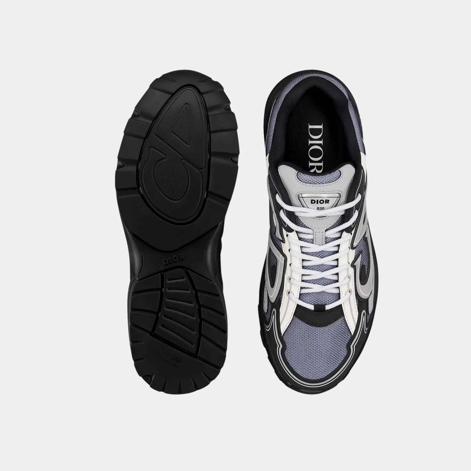 Dior B30 Countdown Sneaker Technical Mesh and Fabric, Gray, Top