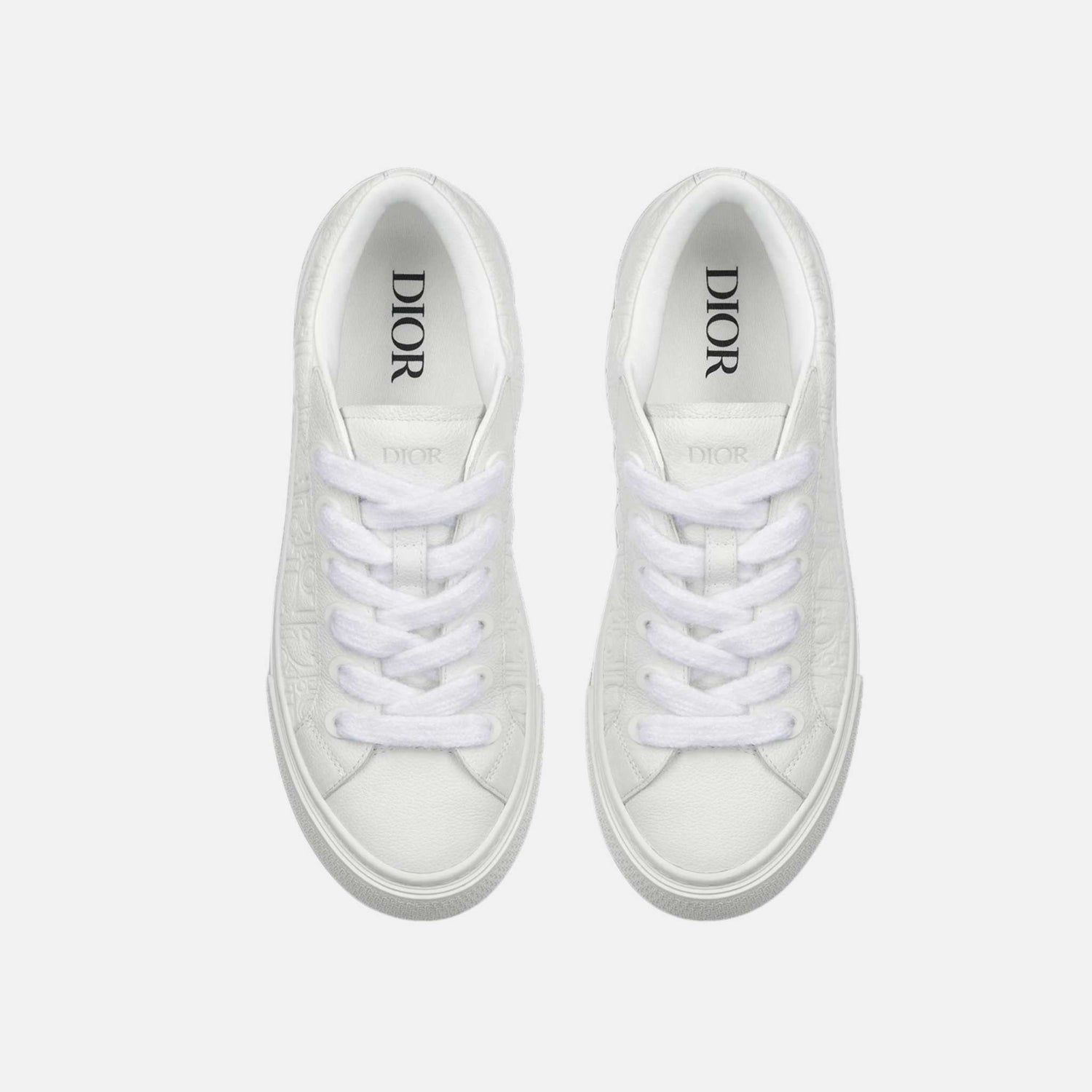 Dior B33 Spin Sneaker In Grained Calfskin And Dior Gravity Leather, White, Top