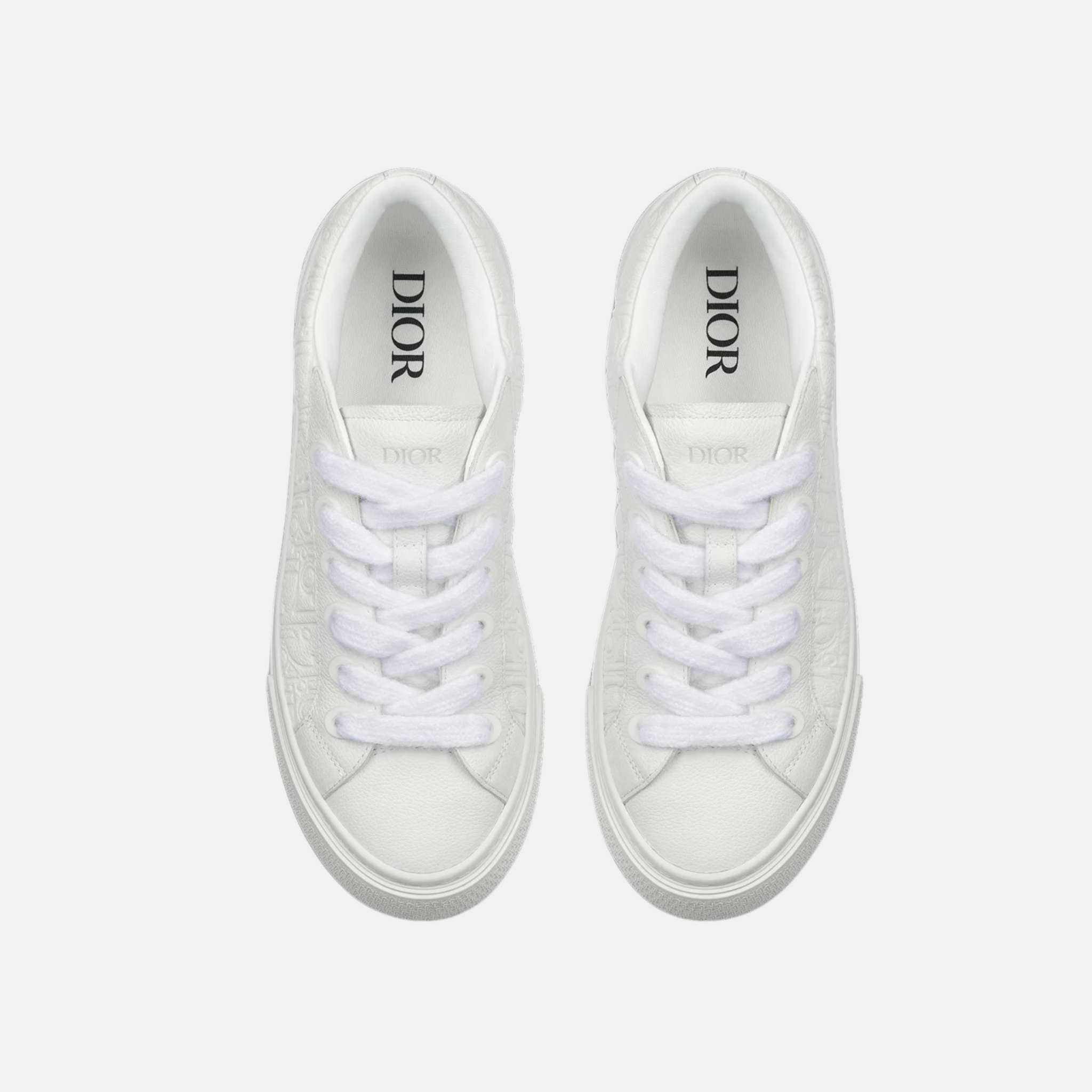 Dior B33 Spin Sneaker In Grained Calfskin And Dior Gravity Leather, White, Top