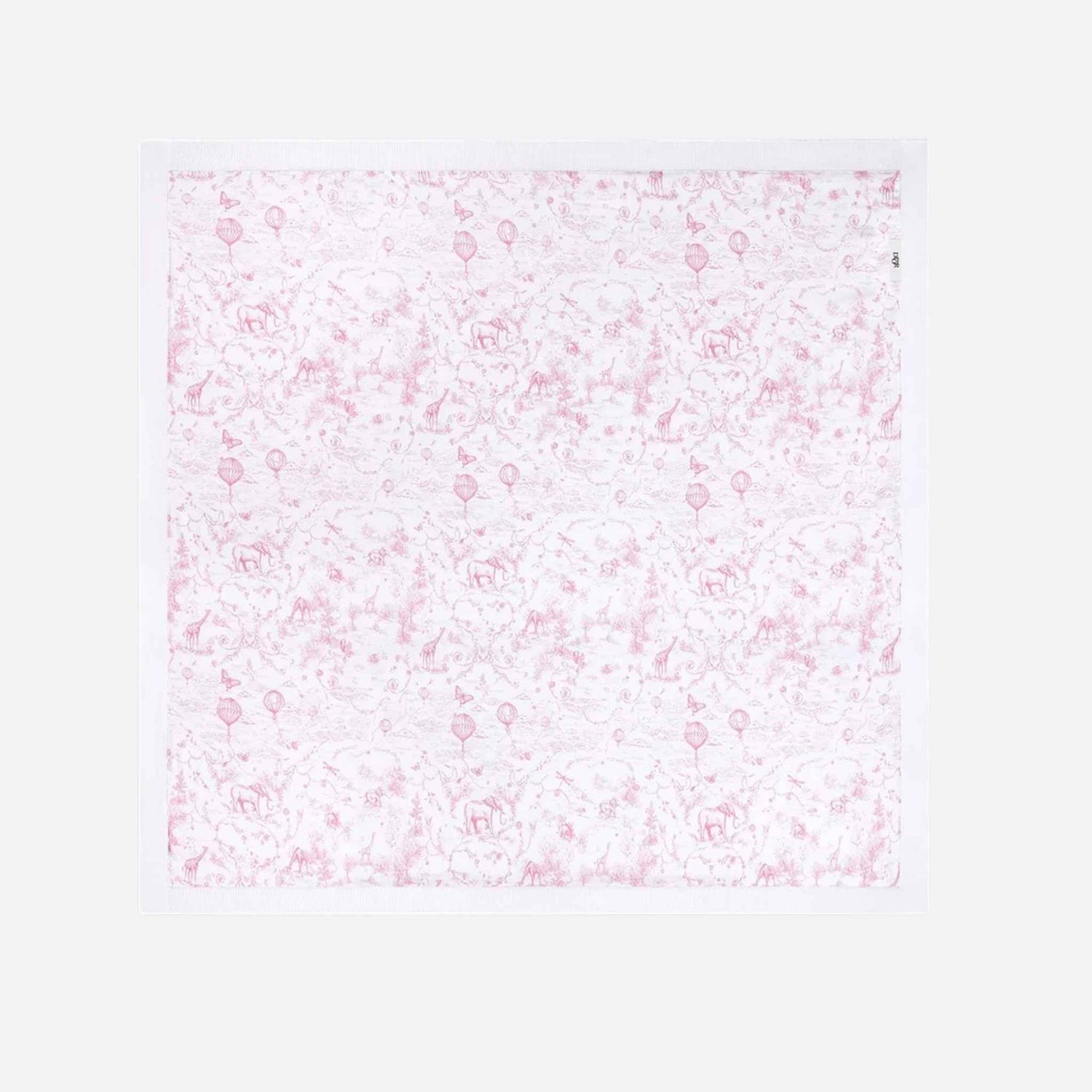 Dior Baby Blanket White Cotton Knit, PalePink, FrontView