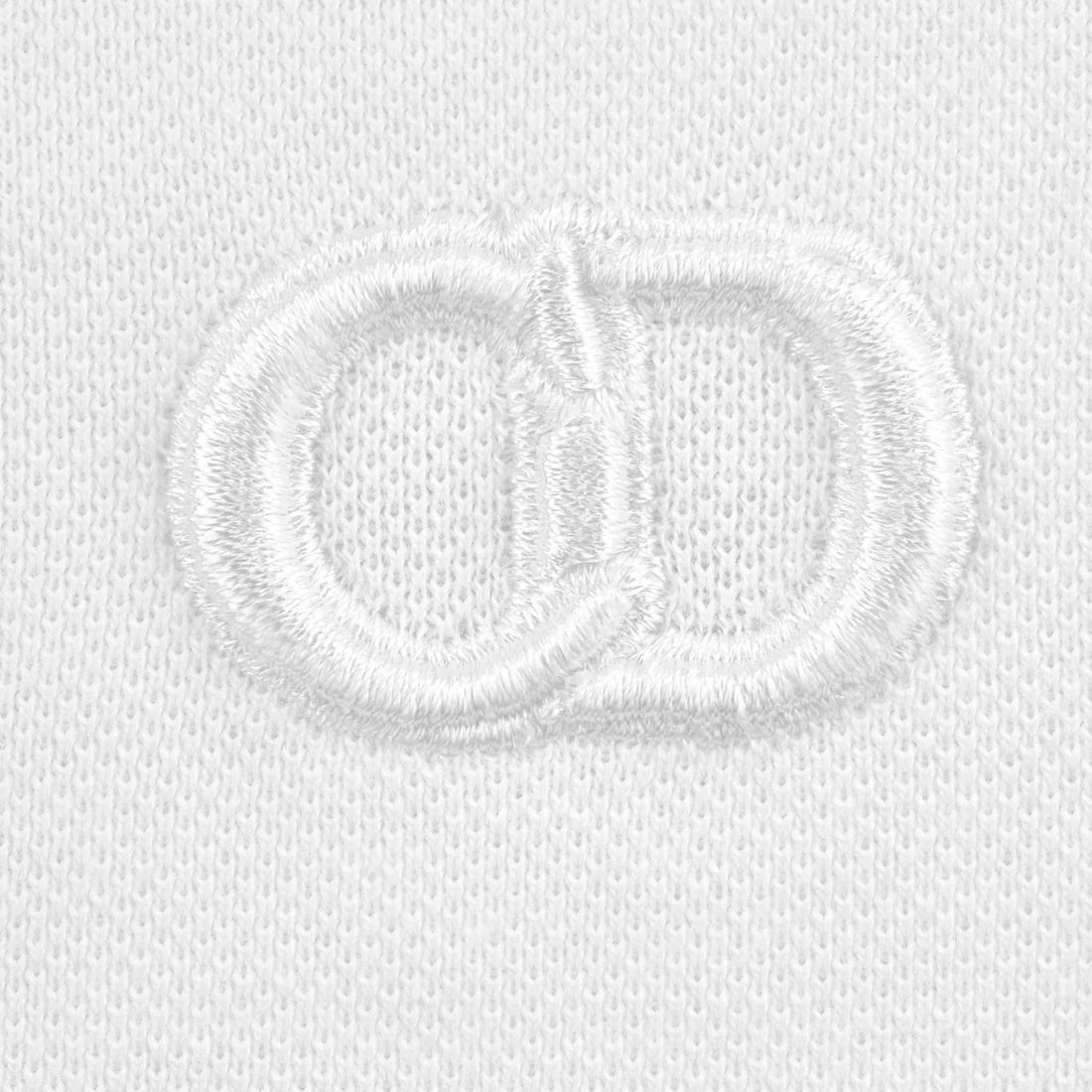 قميص بولو Dior Baby CD Icon أبيض من قطن بيكيه، قصّة ضيقة