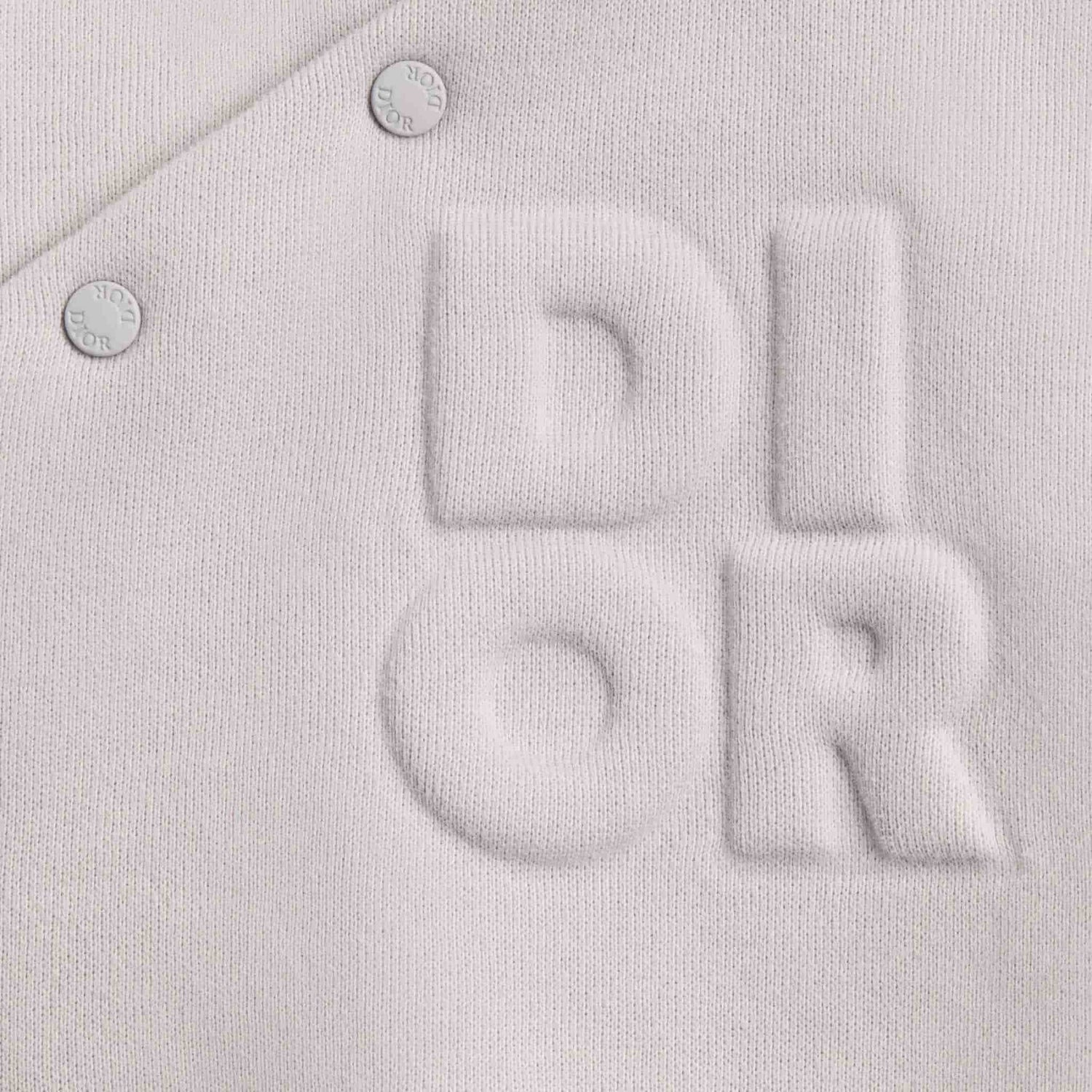 Dior Baby Hooded Sweatshirt Ivory Cotton Fleece, Close