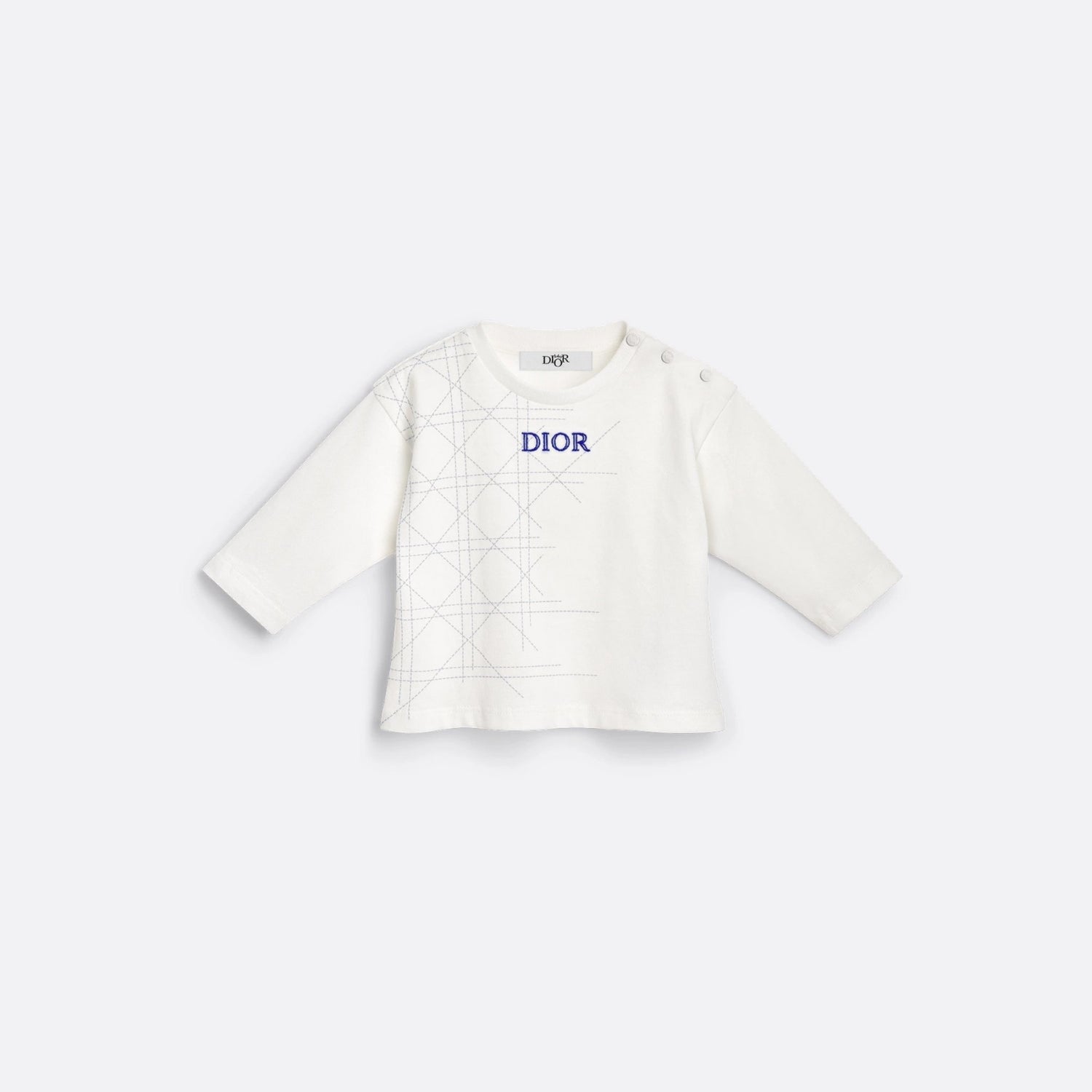 Dior Baby Long-Sleeved T-Shirt Ivory Cotton Jersey, Front