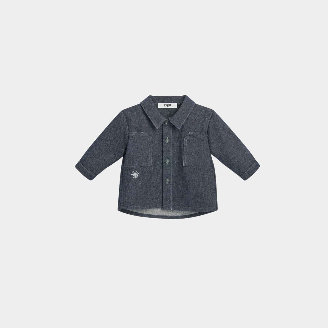 Dior Baby Overshirt Blue Denim-Effect Cotton Gabardine, Front