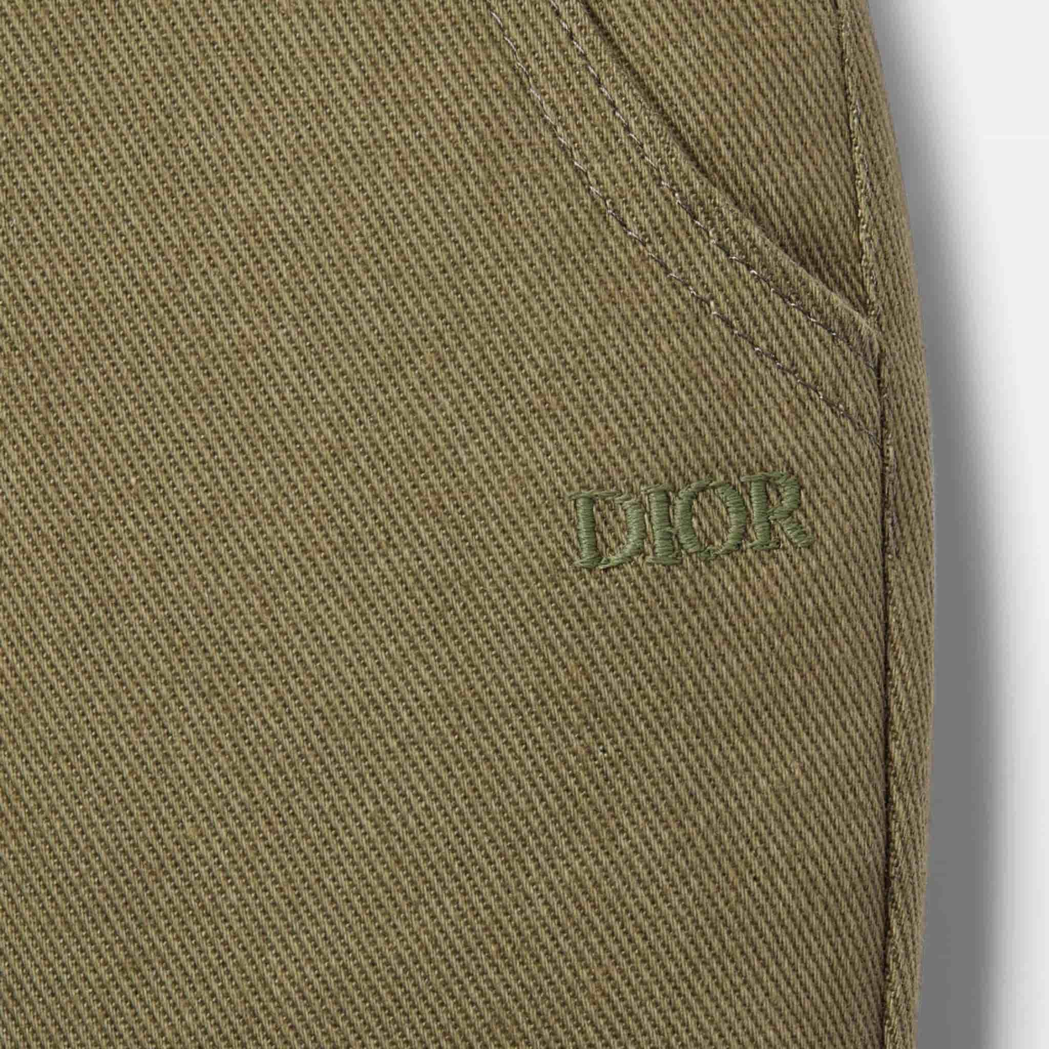 Dior Baby Pants Khaki Cotton Gabardine, Close