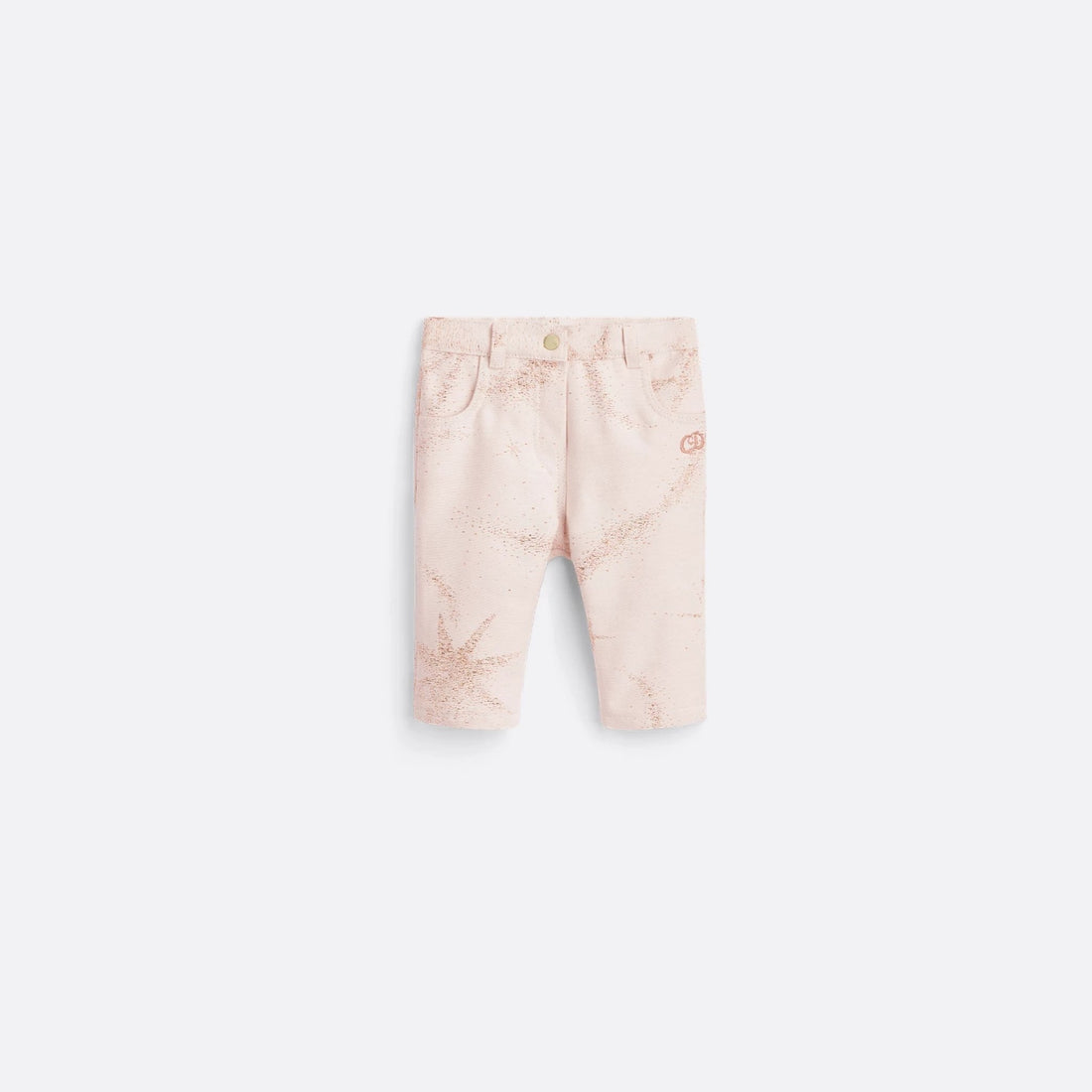 Dior Baby Pants Pale Pink Cotton Gabardine Copper Jacquard Motif, Front