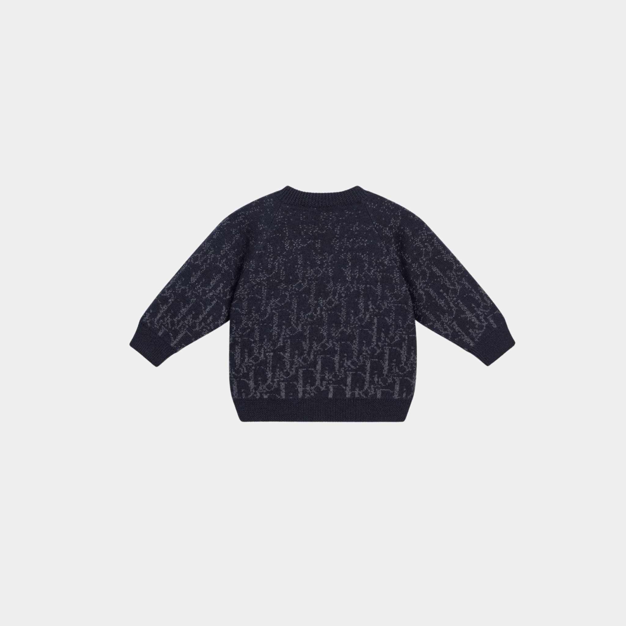 Dior Baby Sweater Wool Knit with Dior Oblique Jacquard, Navy Blue, Back