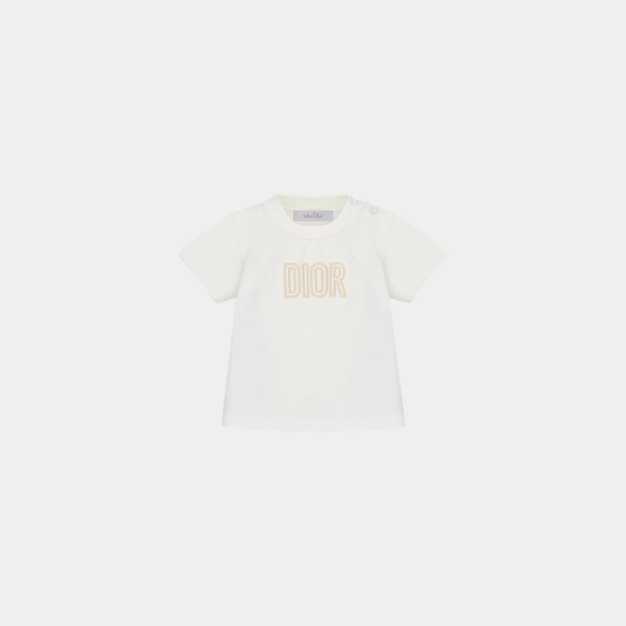 Dior Baby T-Shirt Cotton Jersey, Front, Pale Gold