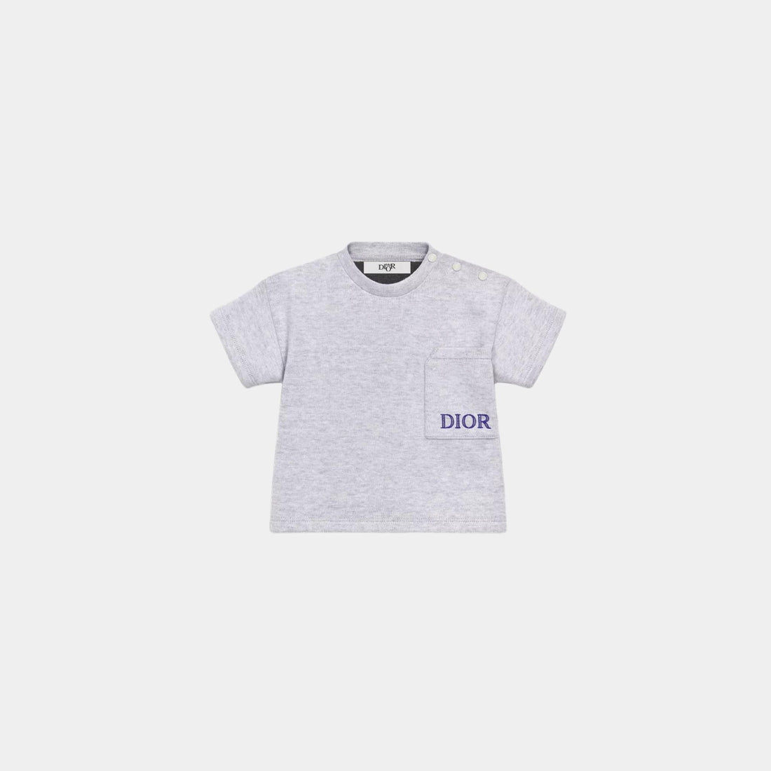 Dior Baby T-Shirt Light Gray Cotton Jersey, Front