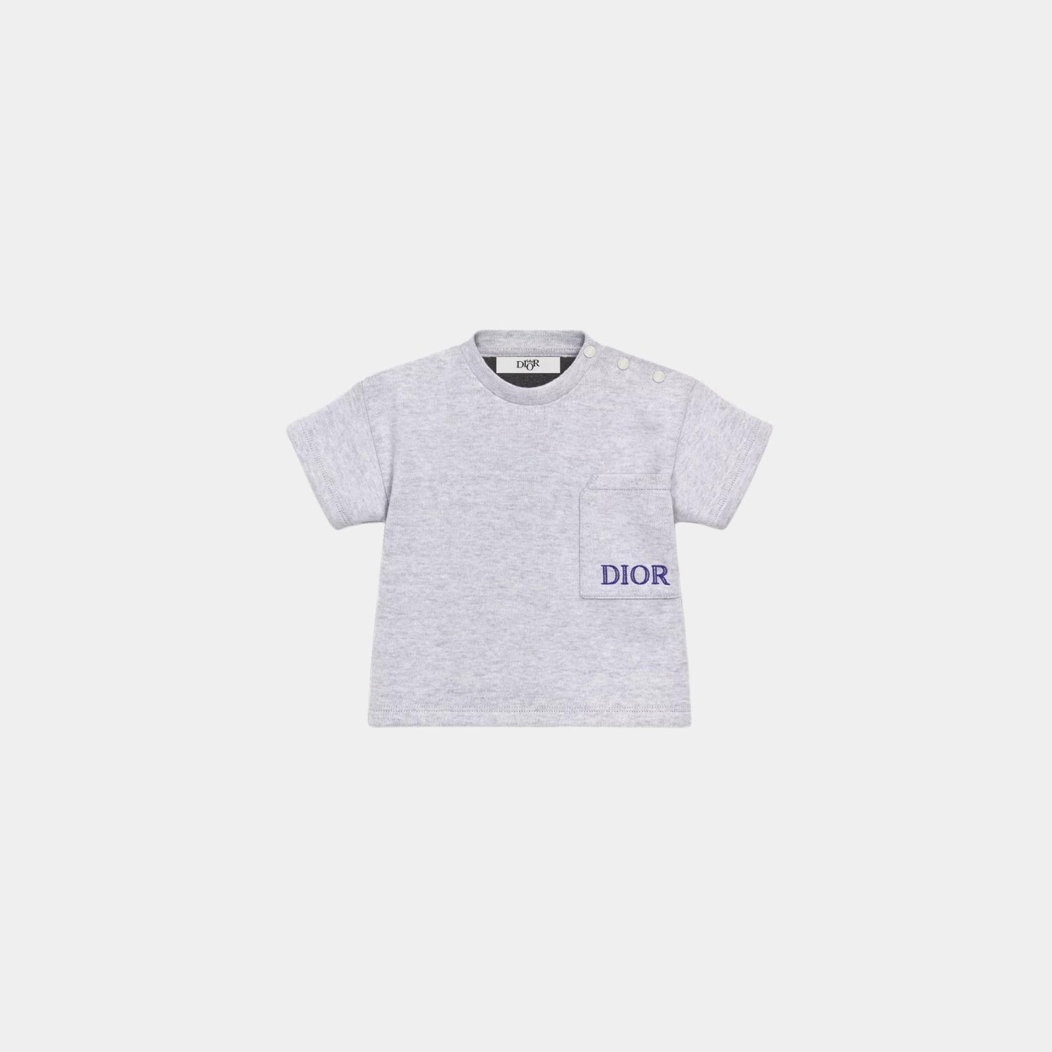 Dior Baby T-Shirt Light Gray Cotton Jersey, Front