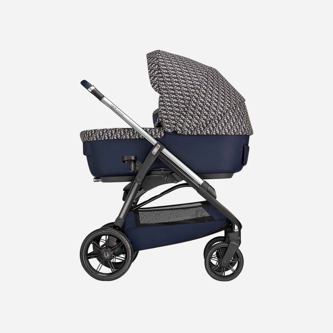 Dior Bassinet Stroller Combo Blue and Beige Dior Oblique Water-Repellent Canvas, Bassinet, Side
