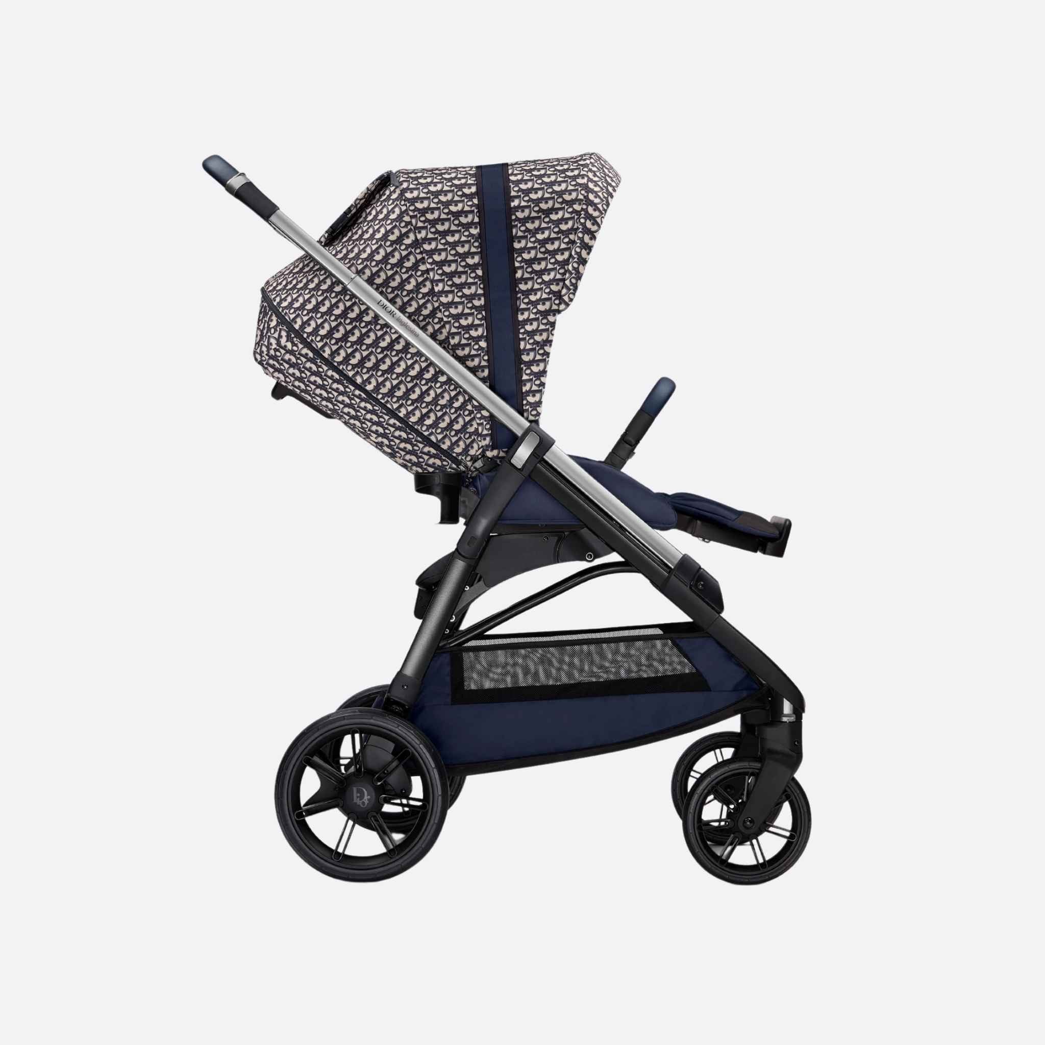 Dior Bassinet Stroller Combo Blue and Beige Dior Oblique Water-Repellent Canvas, Stroller, Side