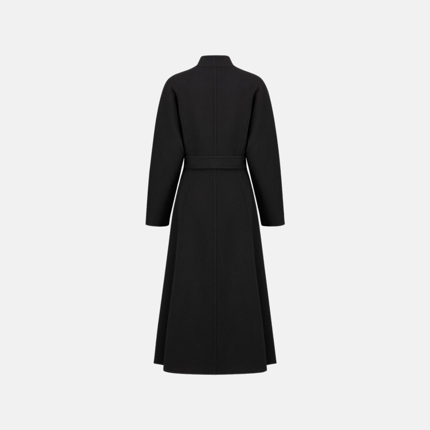Dior Belted Coat In Virgin Wool And Cashmere, Black, Back