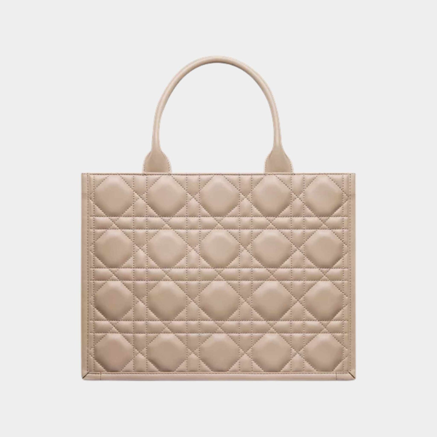 Dior Book Tote Medium Bag Macrocannage Calfskin, Desert Taupe, Back