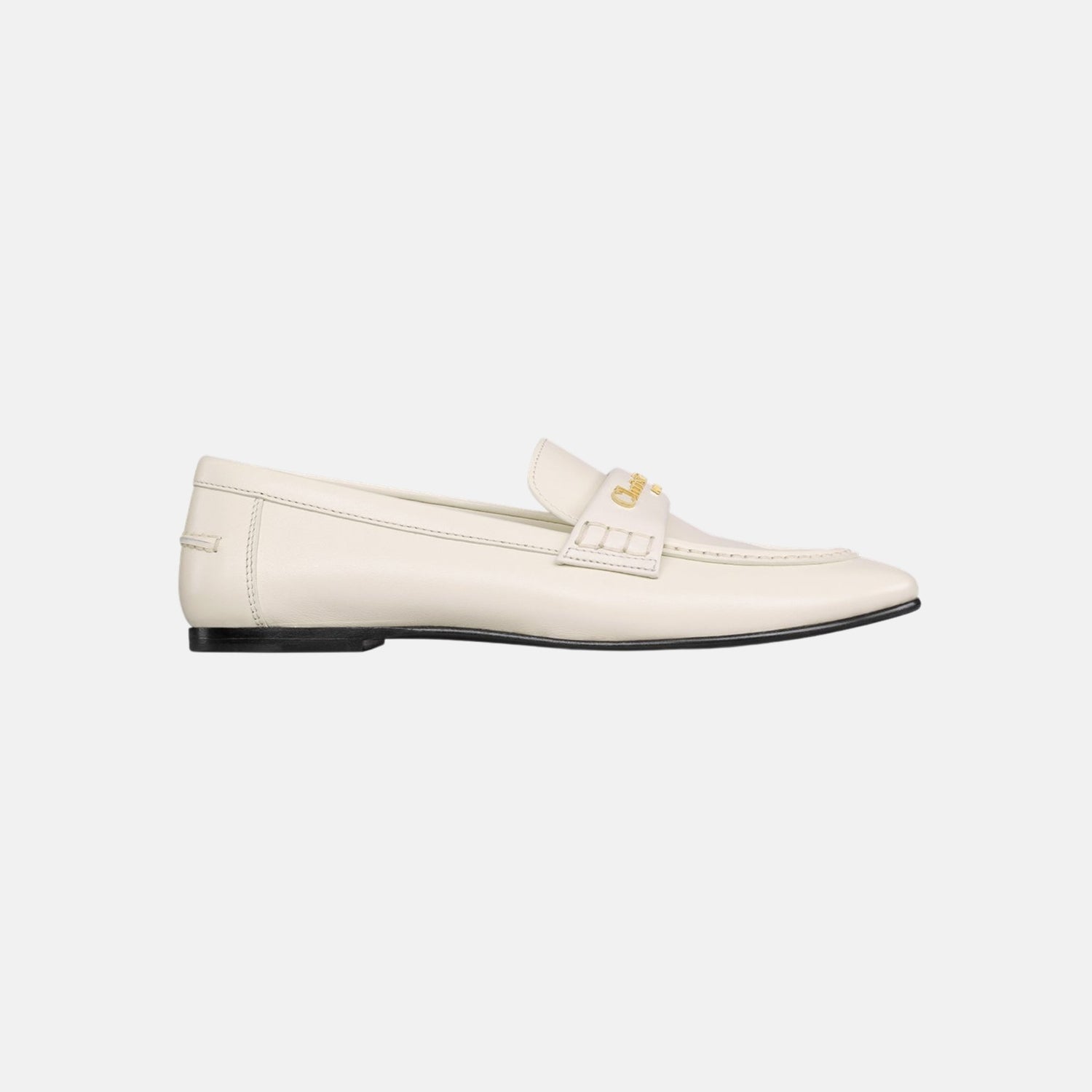 Dior Boy Loafer In Supple Calfskin, White, Side