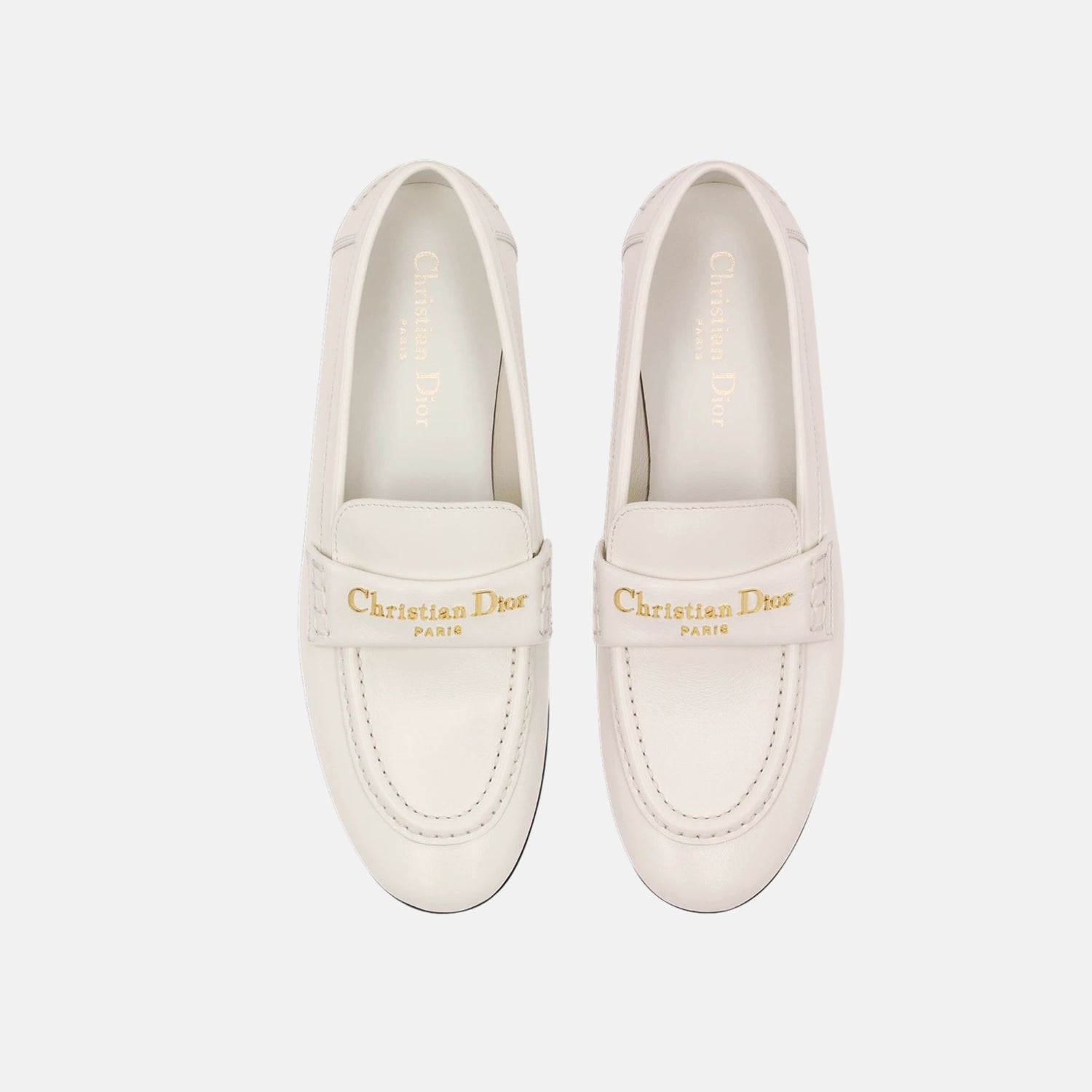 Dior Boy Loafer In Supple Calfskin, White, Top
