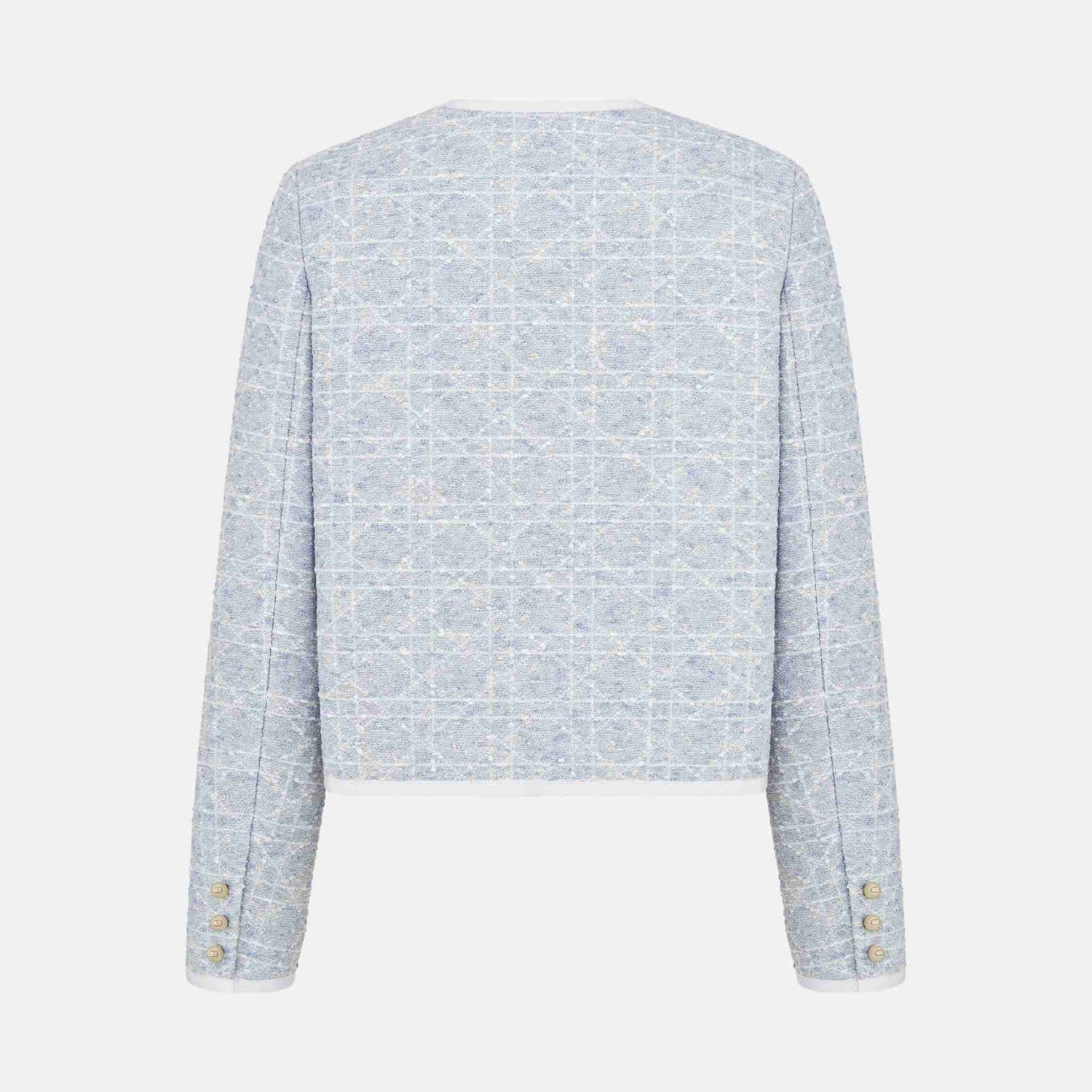 Dior Cannage Cropped Jacket, Sky Blue, Back