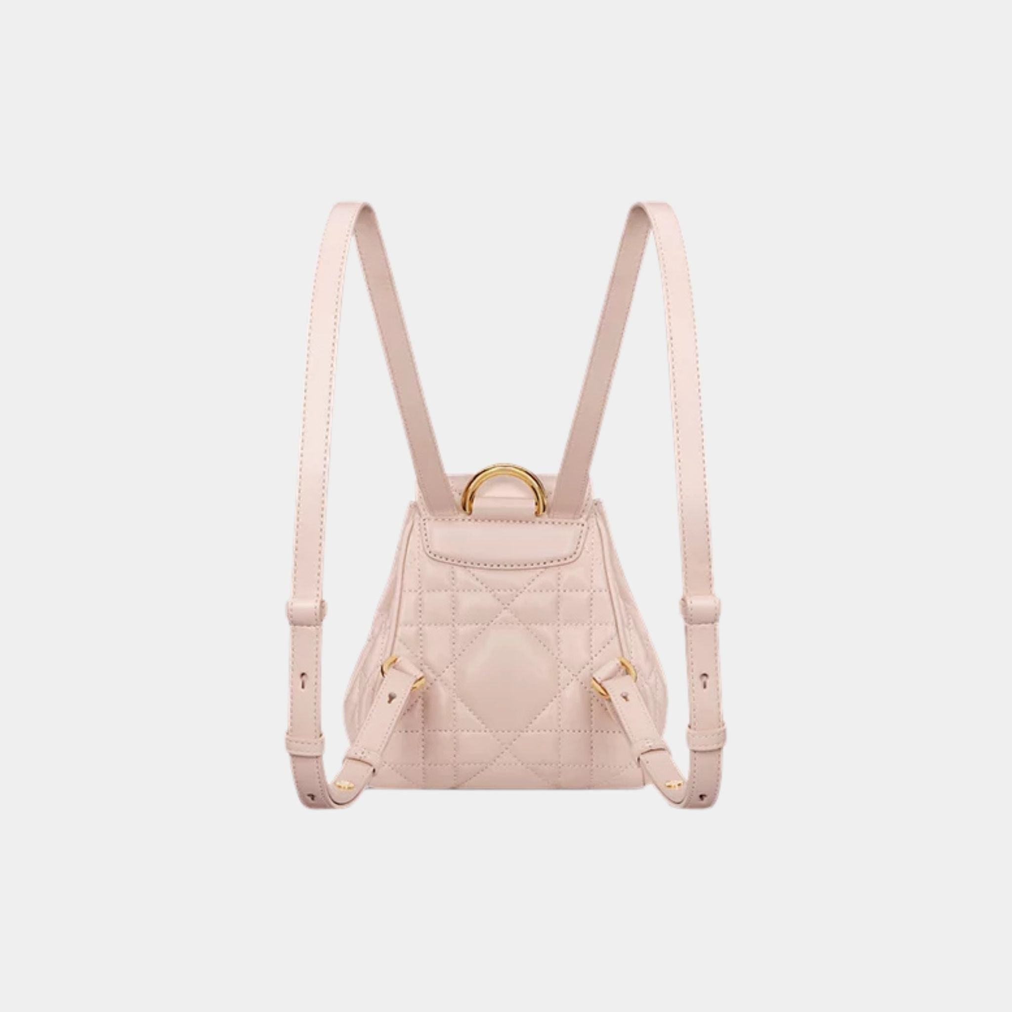 Dior Caro Nano Backpack Macrocannage Lambskin, Powder Pink, Back