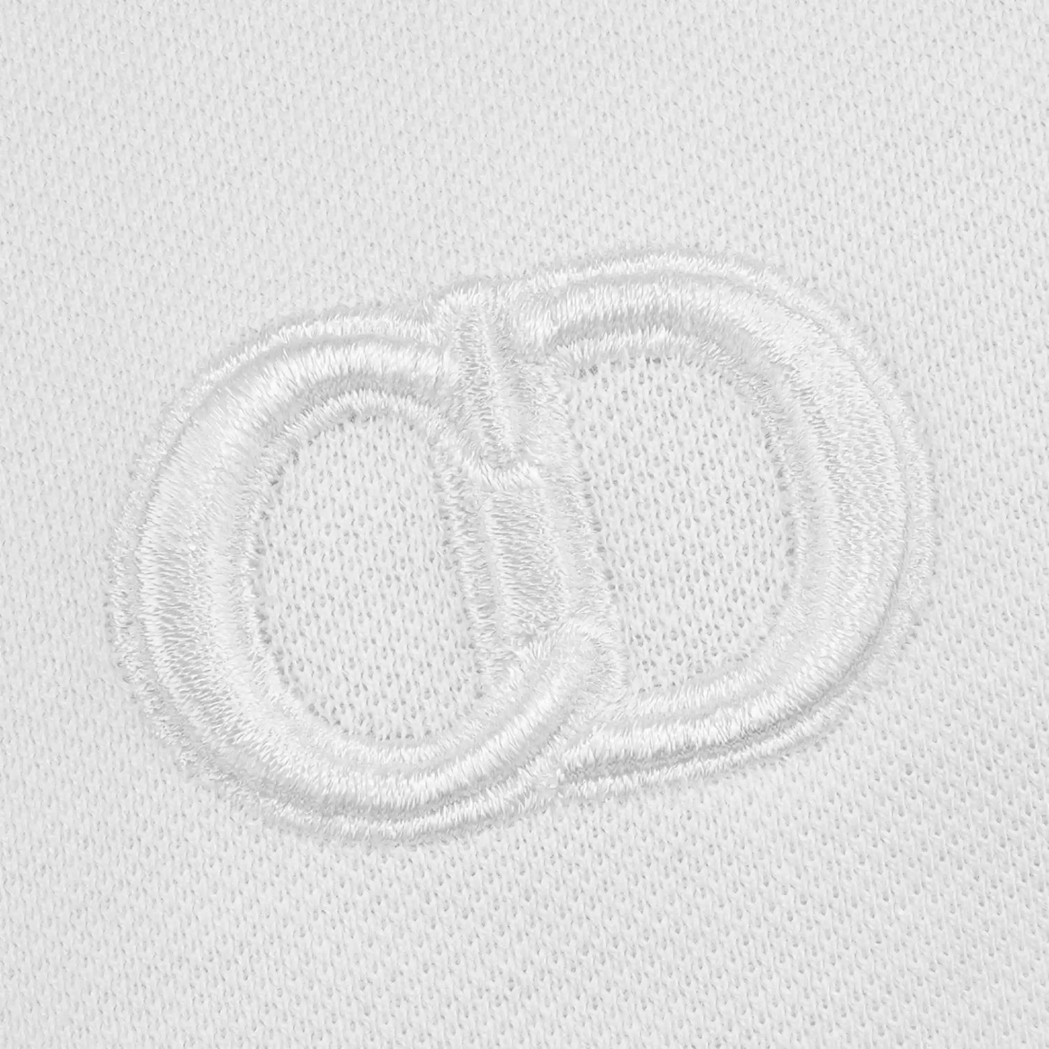 Dior CD Icon Polo Shirt White Cotton Piqué, Close