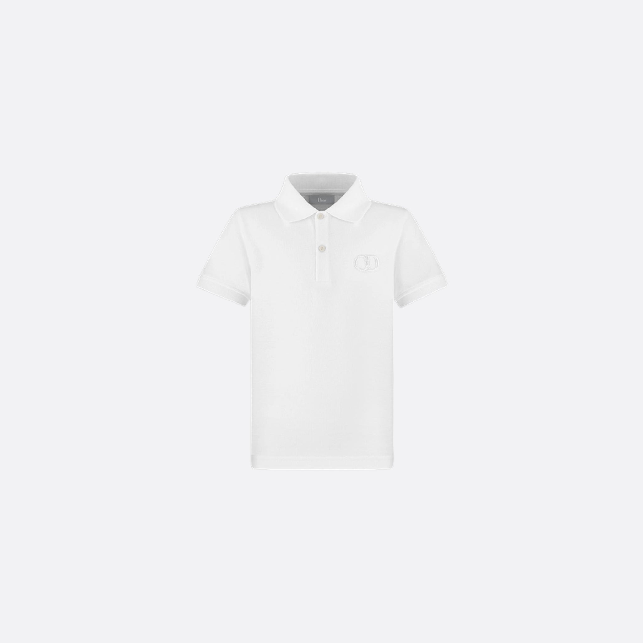 Dior CD Icon Polo Shirt White Cotton Piqué, Front