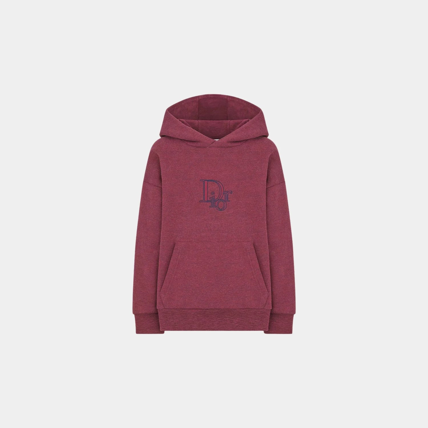 Dior Childrens Hooded Sweatshirt Cotton Fleece, Burgundy, Front