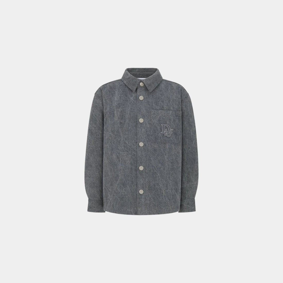 Dior Childrens Overshirt Washed Gray Cotton Canvas, Front