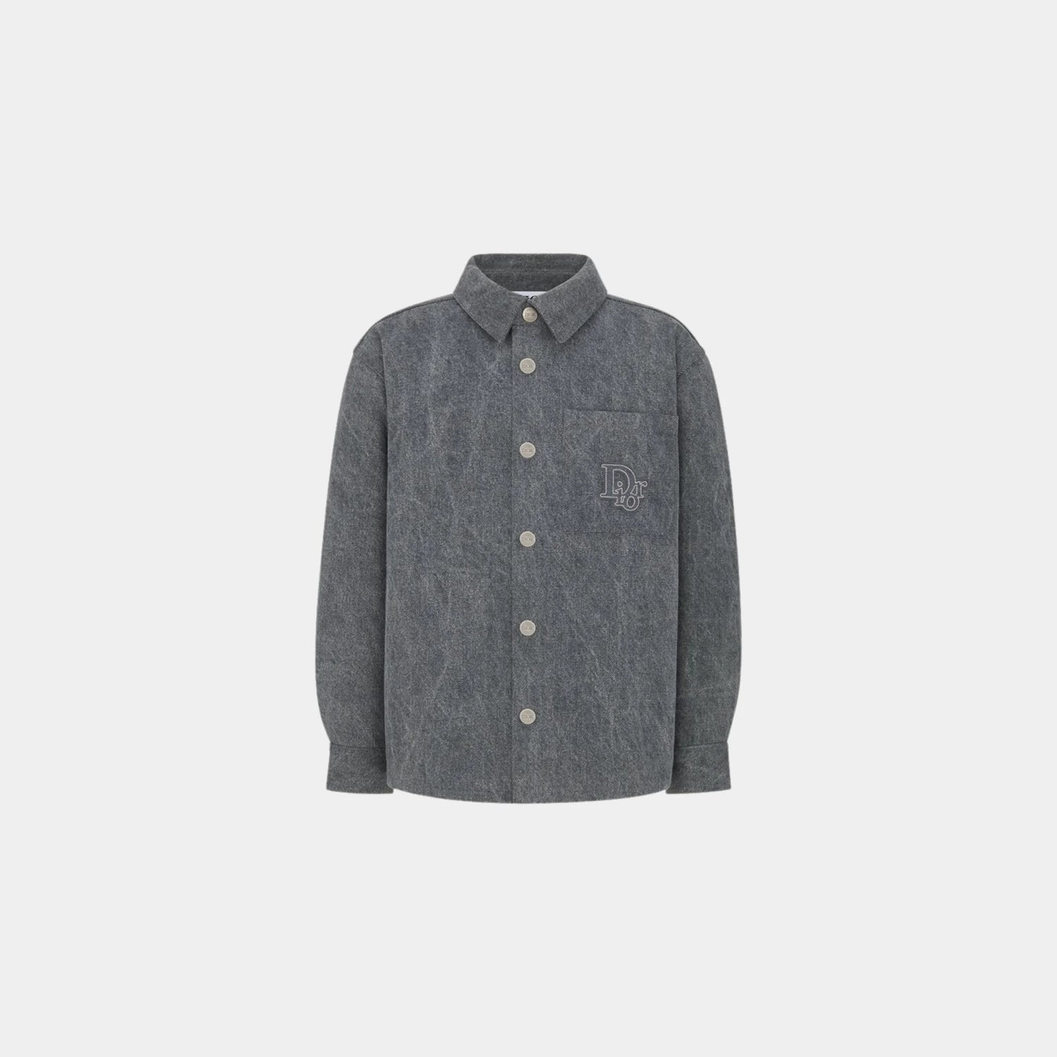 Dior Childrens Overshirt Washed Gray Cotton Canvas, Front