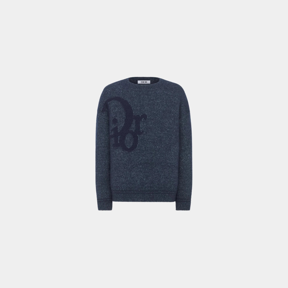 Dior Childrens Sweater Cotton, Wool and Alpaca Strand Knit, Navy Blue, Front