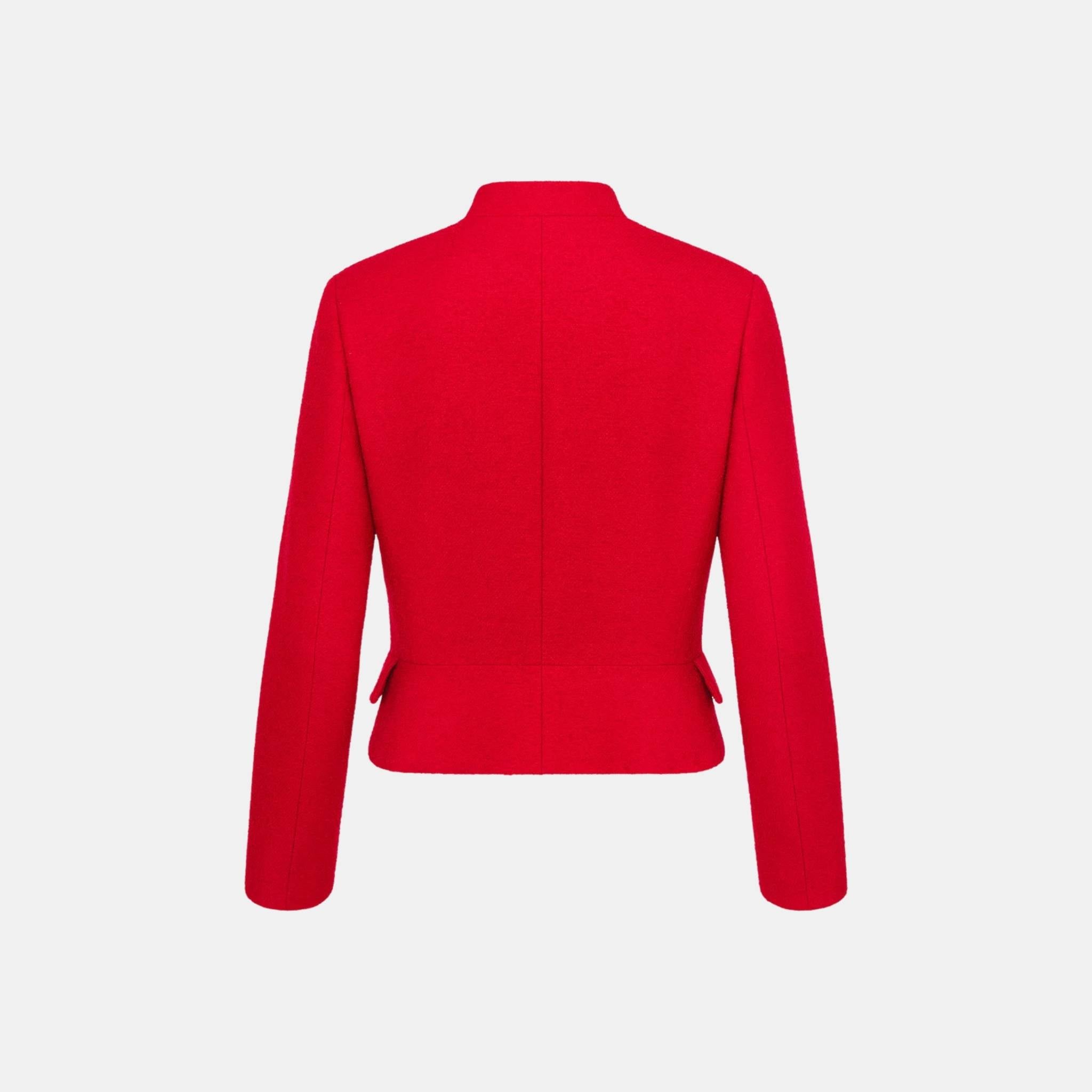 Dior Cropped Jacket Red Wool And Silk, BackViews