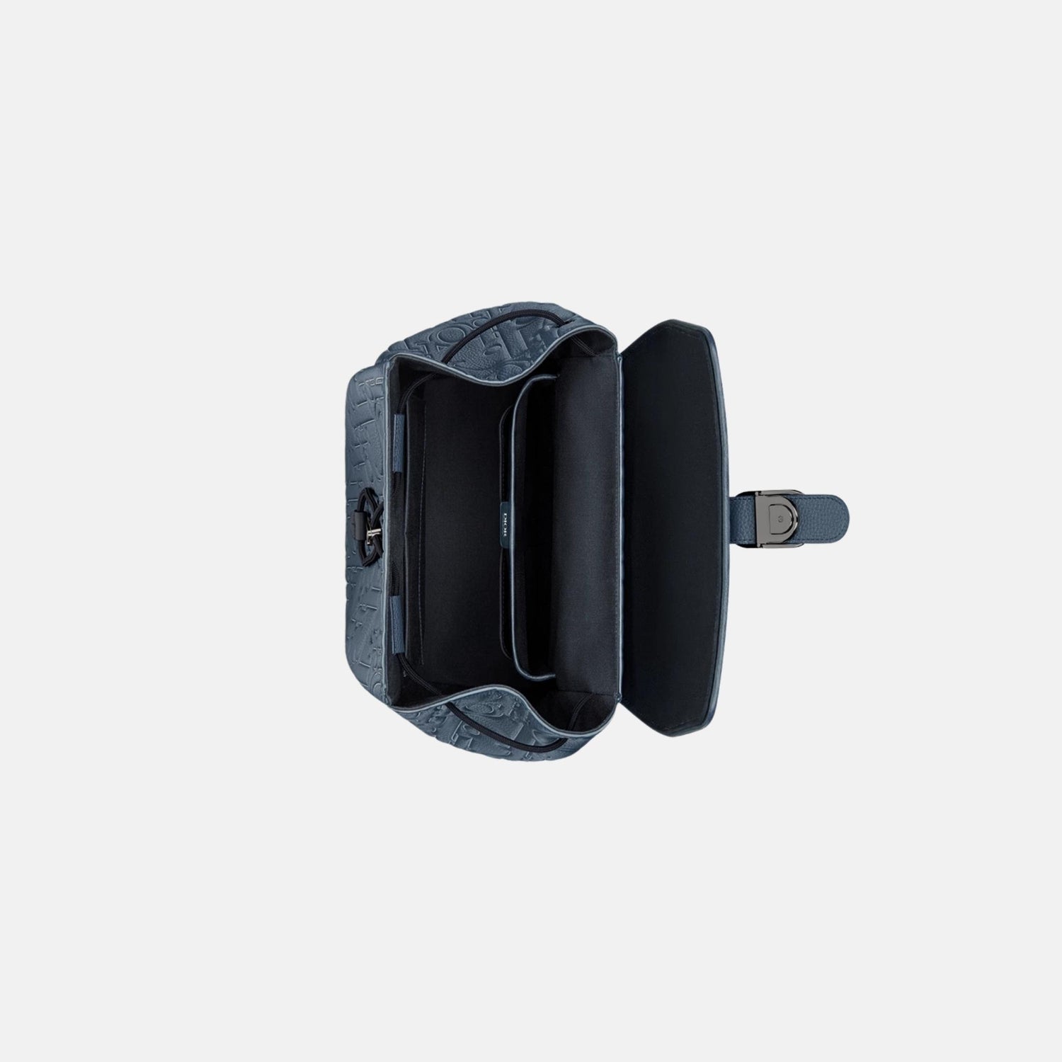 Dior Daily Backpack With Flap In Outline Leather And Grained Calfskin, Inside