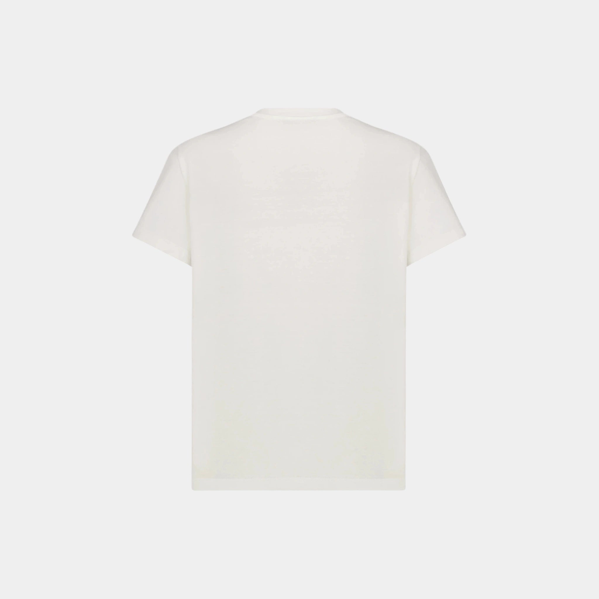 Dior Dioriviera T Shirt In Toile De Jouy Cotton And Linen Jersey, White, Hazelnut, Back